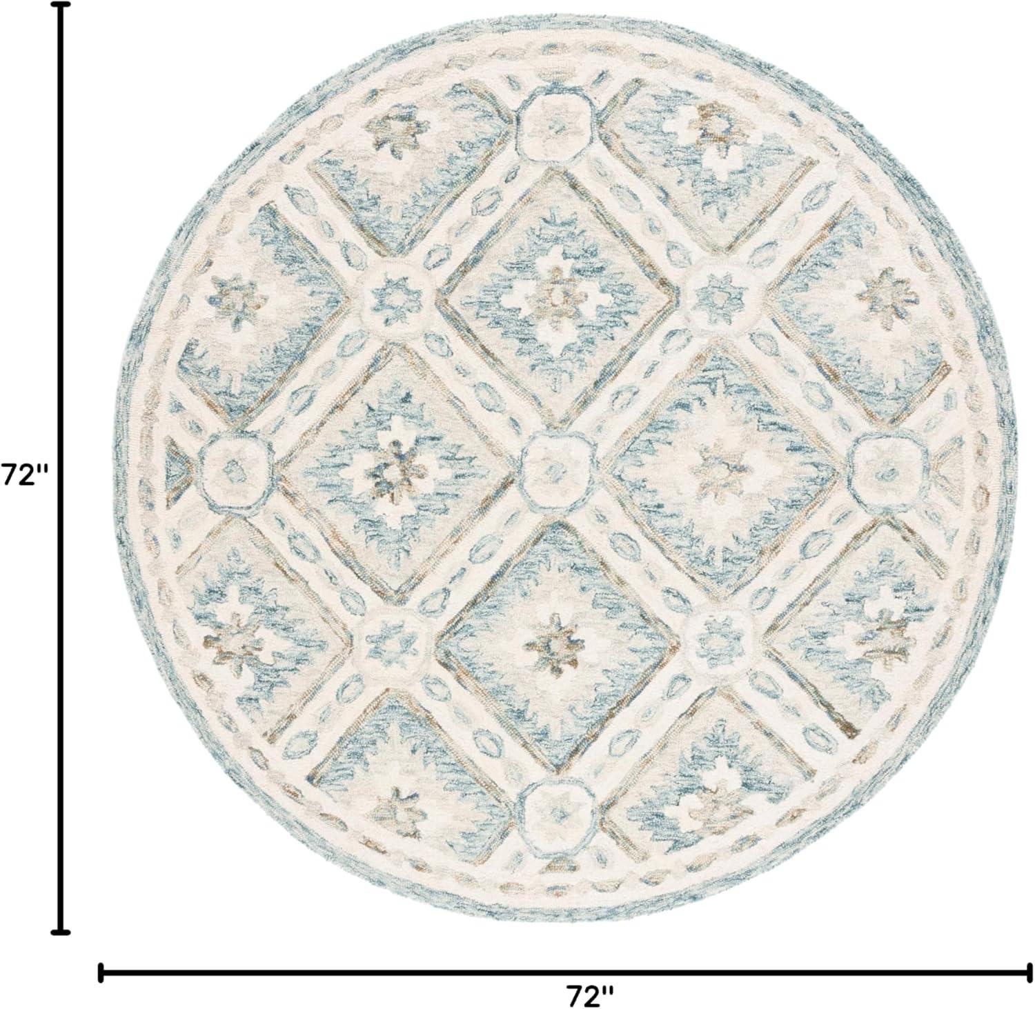 image:imageMartha Stewart x SAFAVIEH Area Rug Collection 5 x 8 Blue amp Ivory Handmade Wool Ideal for Living Room Bedroom Office Dining Space MSR4652MBlueIvory