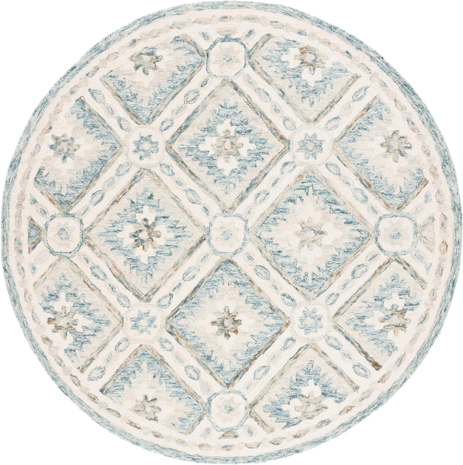 image:imageMartha Stewart x SAFAVIEH Area Rug Collection 5 x 8 Blue amp Ivory Handmade Wool Ideal for Living Room Bedroom Office Dining Space MSR4652MBlueIvory