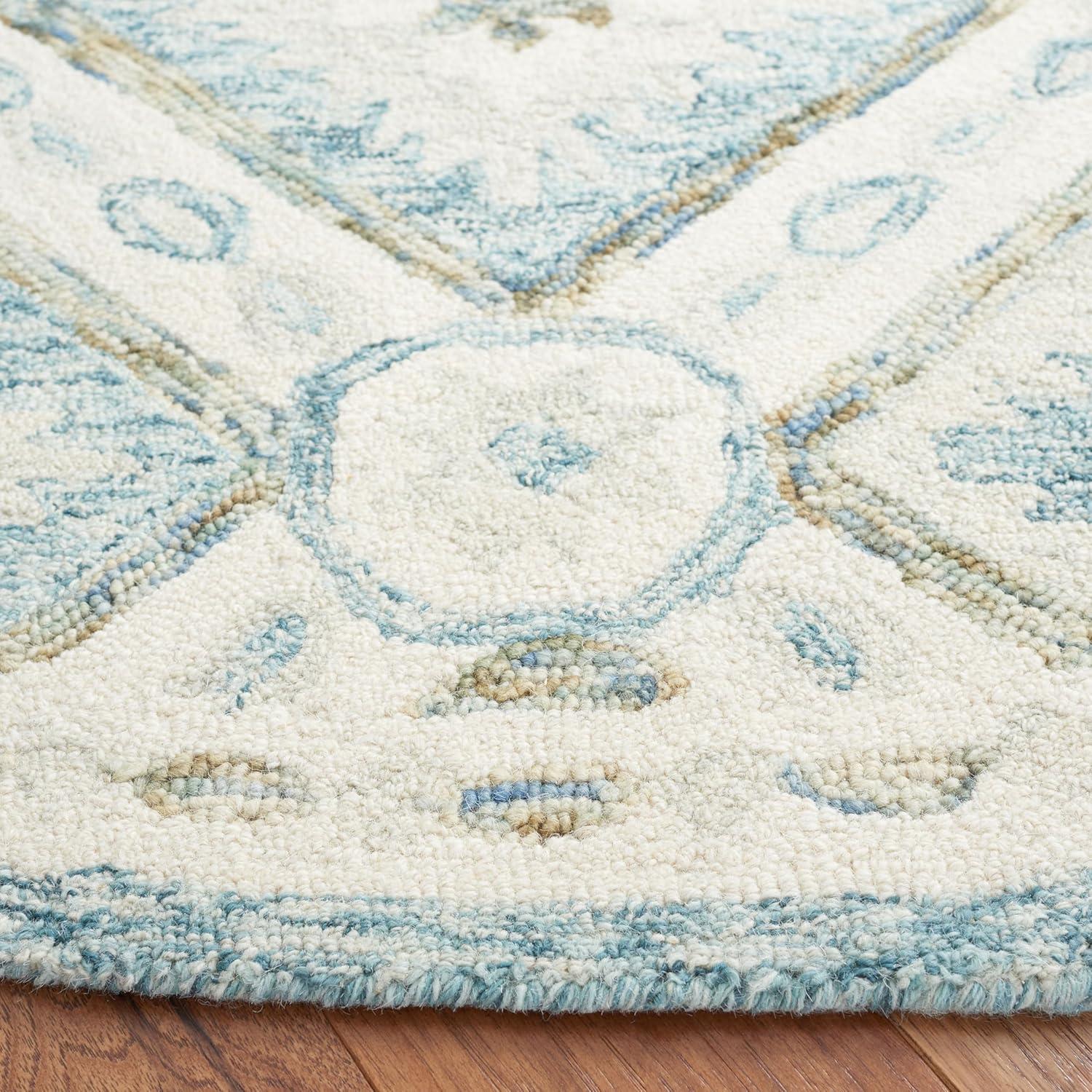 image:imageMartha Stewart x SAFAVIEH Area Rug Collection 5 x 8 Blue amp Ivory Handmade Wool Ideal for Living Room Bedroom Office Dining Space MSR4652MBlueIvory