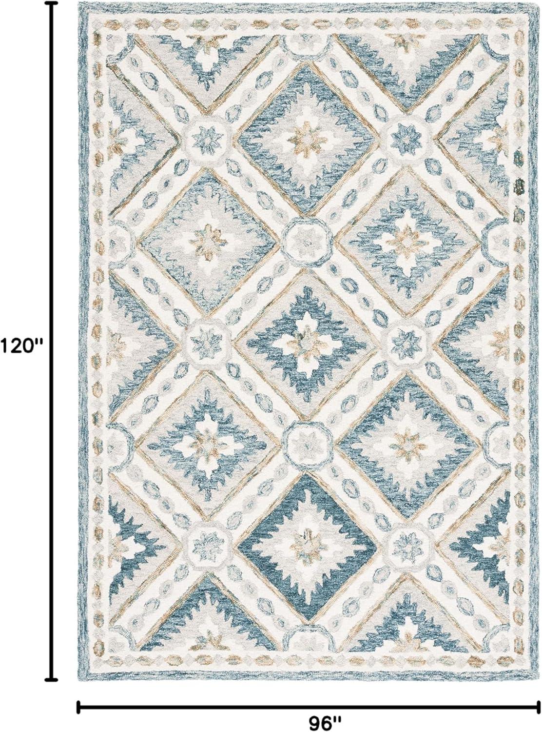 image:imageMartha Stewart x SAFAVIEH Area Rug Collection 5 x 8 Blue amp Ivory Handmade Wool Ideal for Living Room Bedroom Office Dining Space MSR4652MBlueIvory