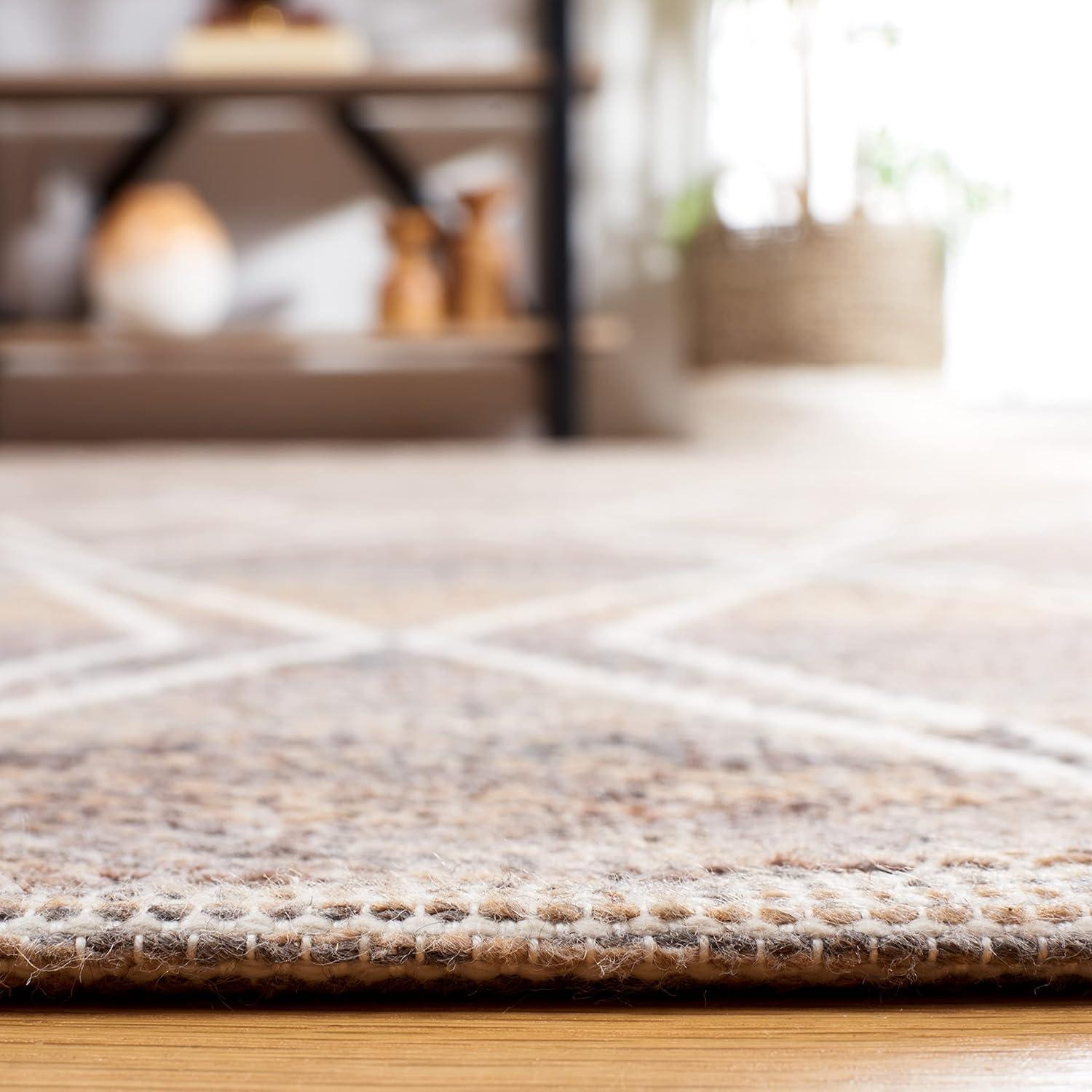 image:imageMartha Stewart x SAFAVIEH Area Rug Collection 5 x 8 Blue amp Ivory Handmade Wool Ideal for Living Room Bedroom Office Dining Space MSR4652MBrownGrey