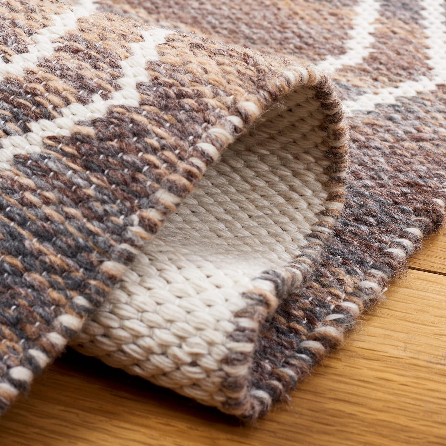 image:imageMartha Stewart x SAFAVIEH Area Rug Collection 5 x 8 Blue amp Ivory Handmade Wool Ideal for Living Room Bedroom Office Dining Space MSR4652MBrownGrey
