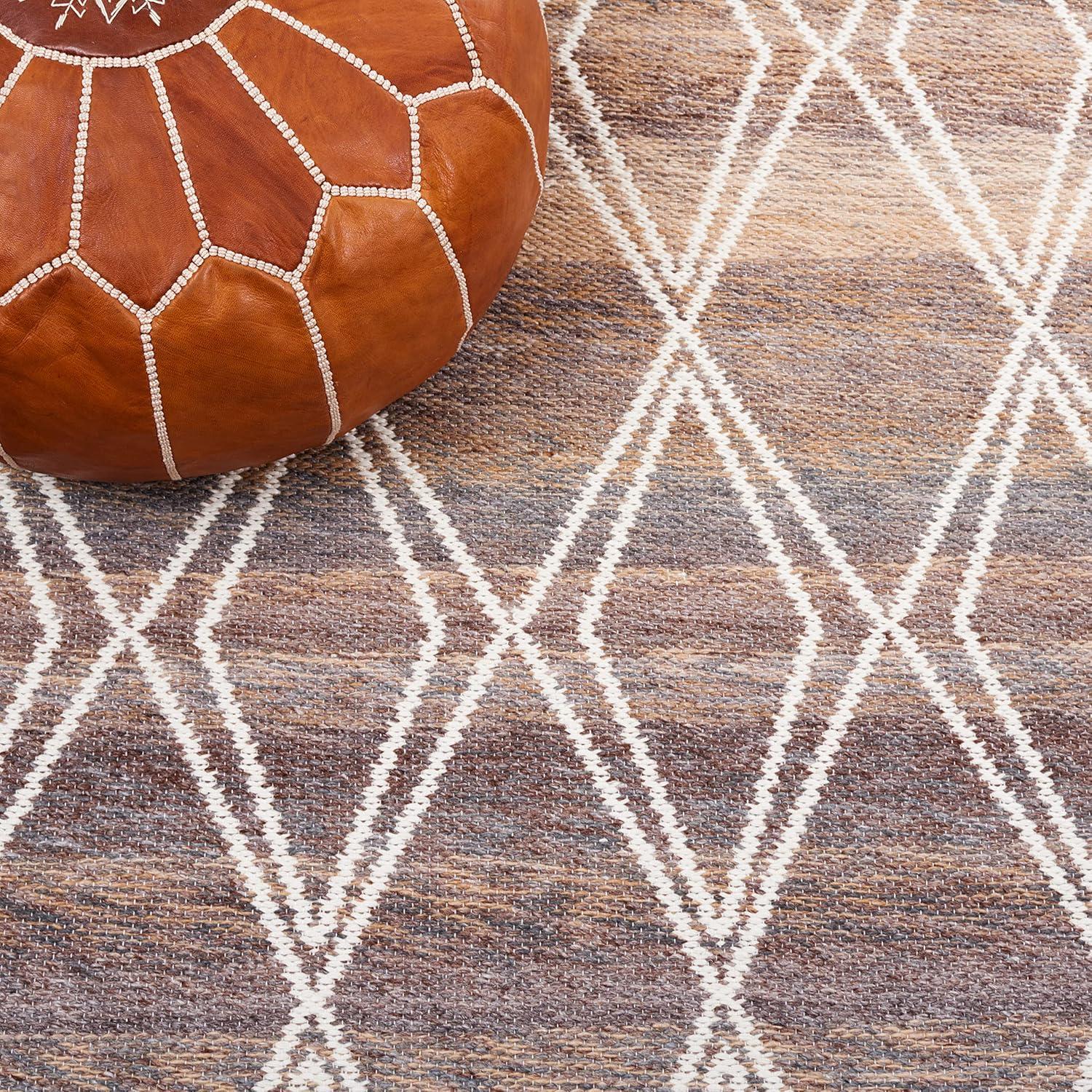 image:imageMartha Stewart x SAFAVIEH Area Rug Collection 5 x 8 Blue amp Ivory Handmade Wool Ideal for Living Room Bedroom Office Dining Space MSR4652MBrownGrey