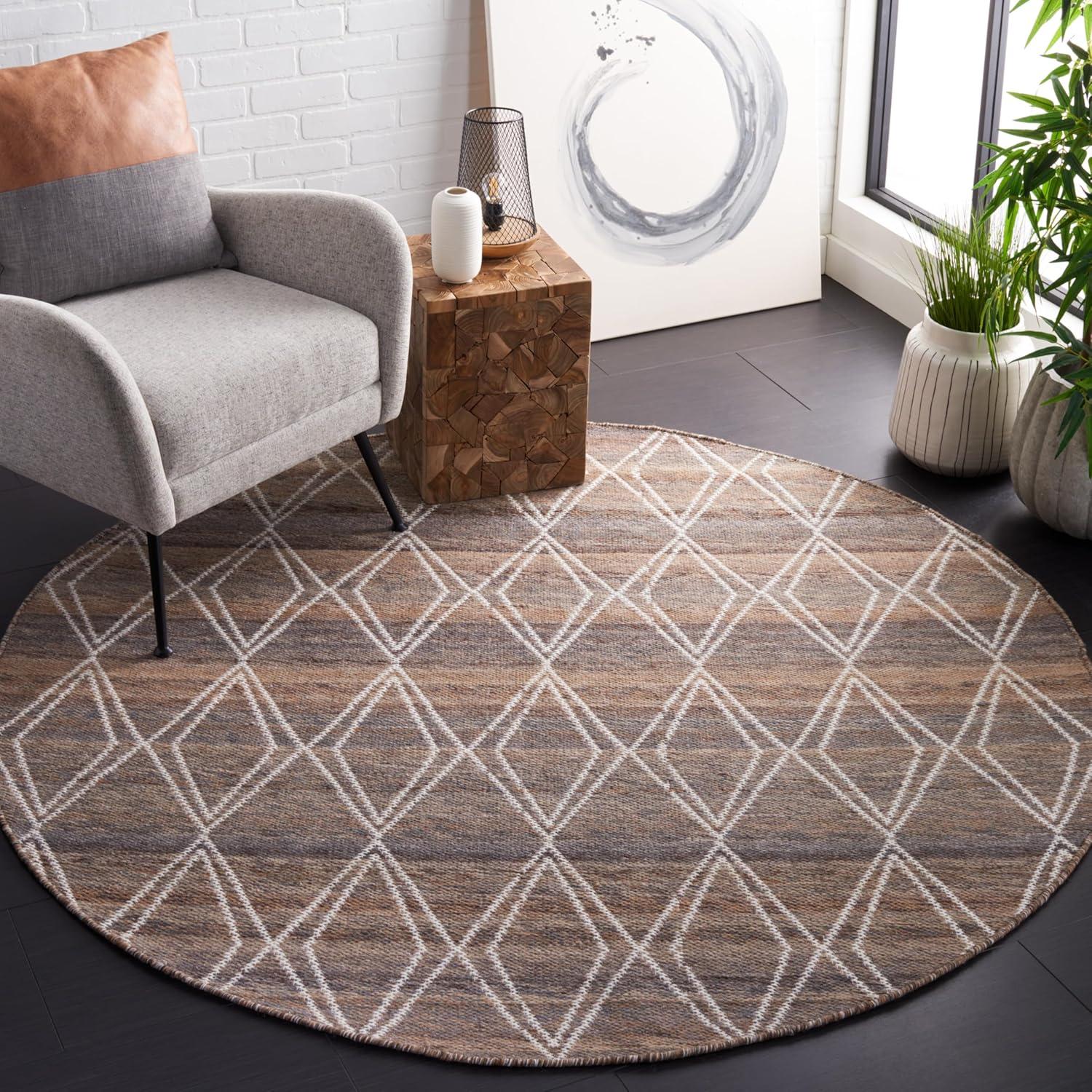 image:imageMartha Stewart x SAFAVIEH Area Rug Collection 5 x 8 Blue amp Ivory Handmade Wool Ideal for Living Room Bedroom Office Dining Space MSR4652MBrownGrey