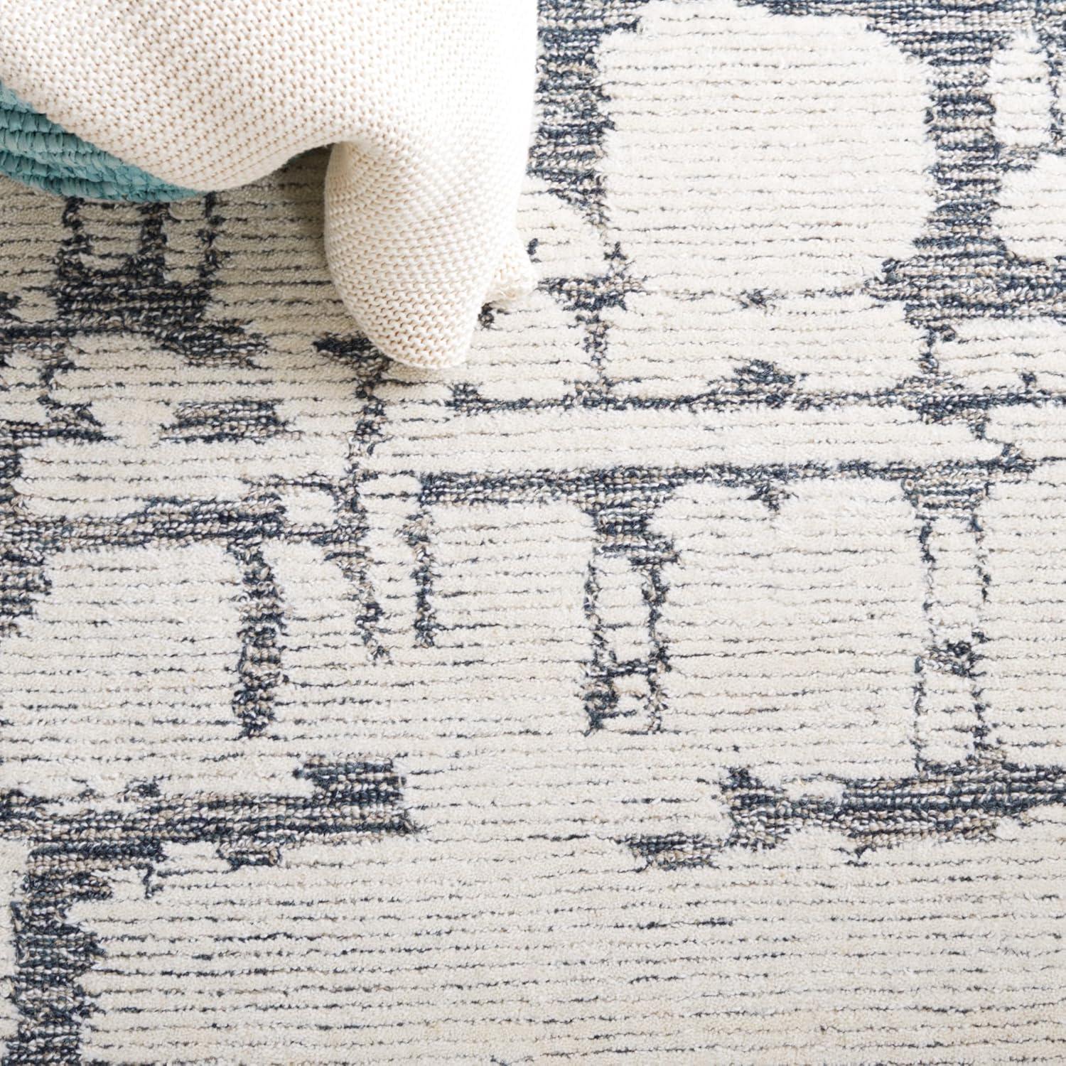 image:imageMartha Stewart x SAFAVIEH Area Rug Collection 5 x 8 Charcoal amp Ivory Handmade Wool Ideal for Living Room Bedroom Office Dining Space MSR4533HCharcoalIvory