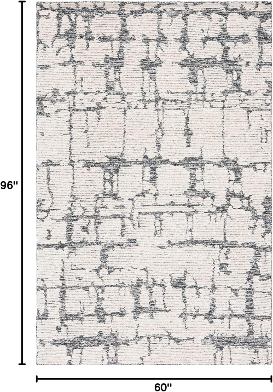 image:imageMartha Stewart x SAFAVIEH Area Rug Collection 5 x 8 Charcoal amp Ivory Handmade Wool Ideal for Living Room Bedroom Office Dining Space MSR4533HCharcoalIvory