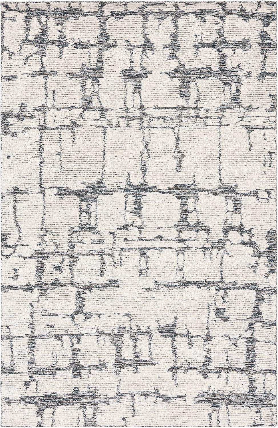image:imageMartha Stewart x SAFAVIEH Area Rug Collection 5 x 8 Charcoal amp Ivory Handmade Wool Ideal for Living Room Bedroom Office Dining Space MSR4533HCharcoalIvory
