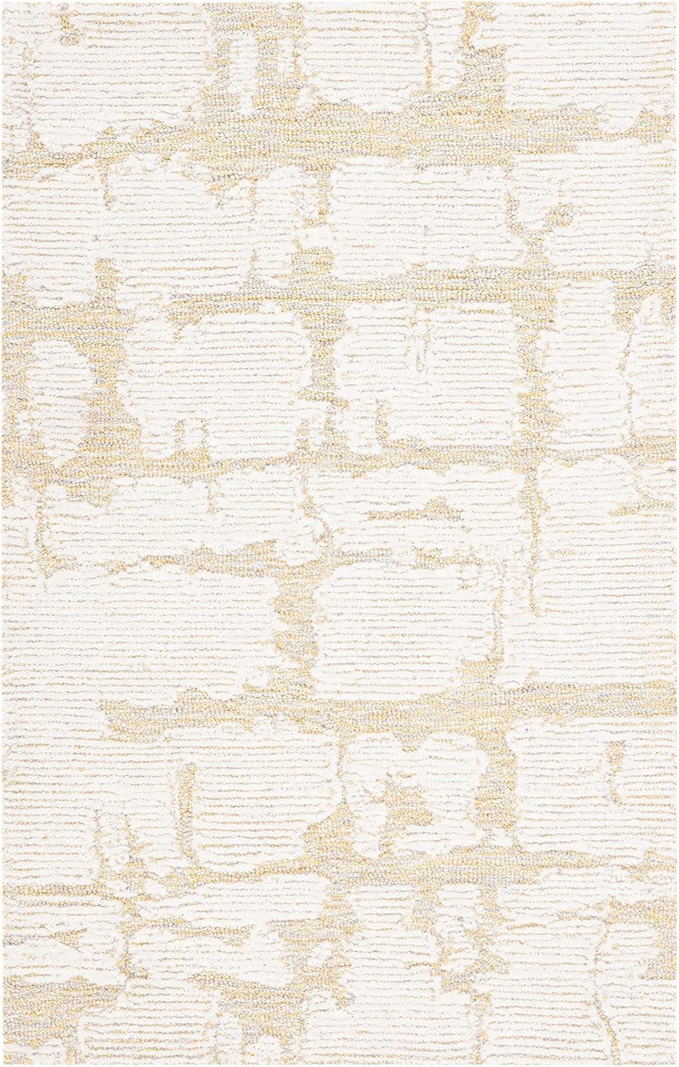 image:imageMartha Stewart x SAFAVIEH Area Rug Collection 5 x 8 Charcoal amp Ivory Handmade Wool Ideal for Living Room Bedroom Office Dining Space MSR4533HGoldIvory