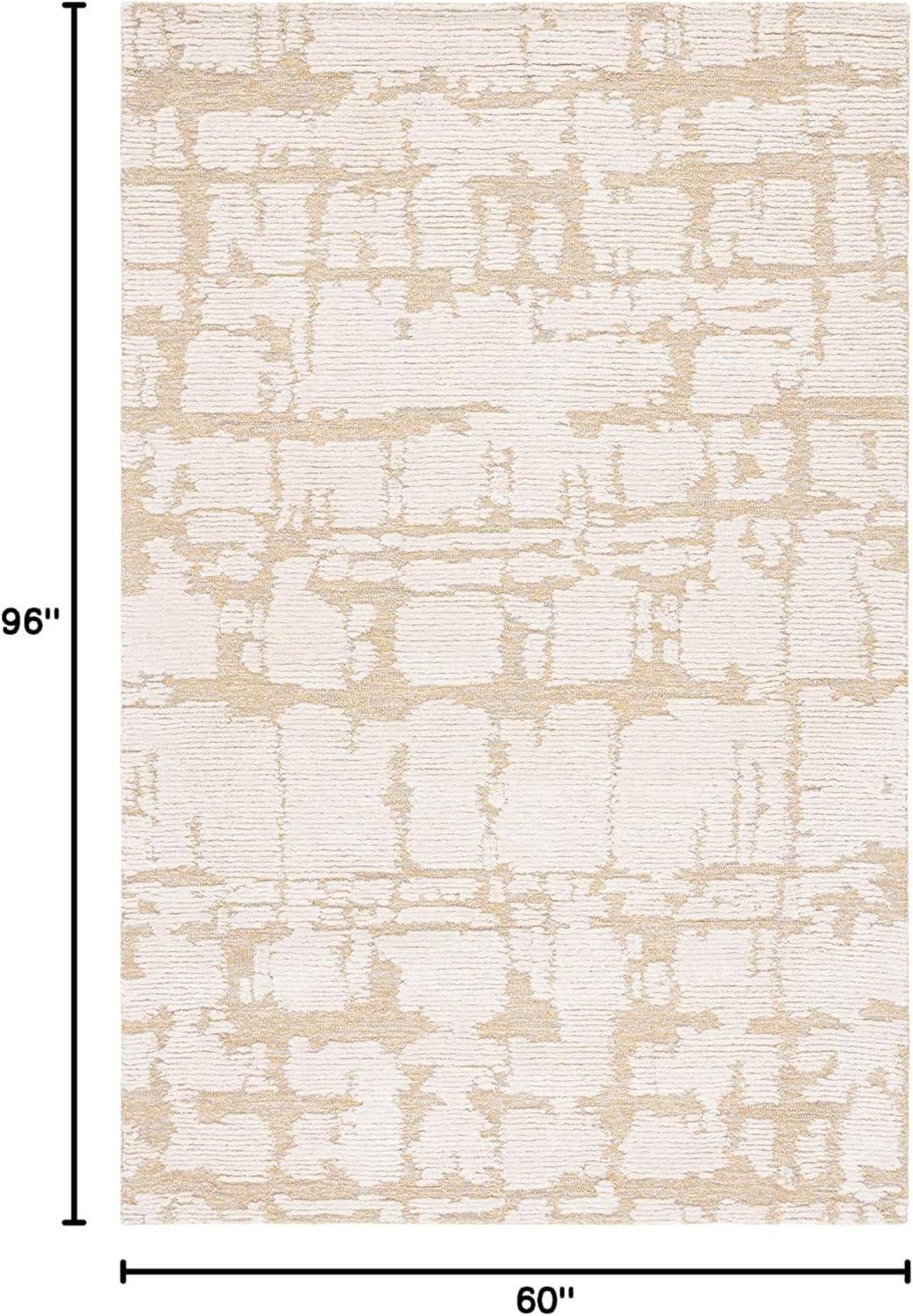 image:imageMartha Stewart x SAFAVIEH Area Rug Collection 5 x 8 Charcoal amp Ivory Handmade Wool Ideal for Living Room Bedroom Office Dining Space MSR4533HGoldIvory