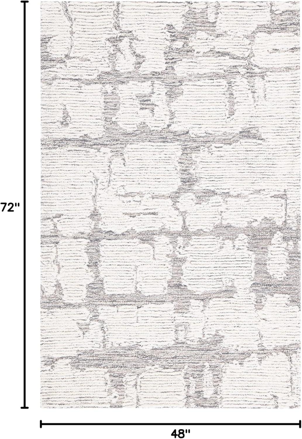 image:imageMartha Stewart x SAFAVIEH Area Rug Collection 5 x 8 Charcoal amp Ivory Handmade Wool Ideal for Living Room Bedroom Office Dining Space MSR4533HLight GreyIvory
