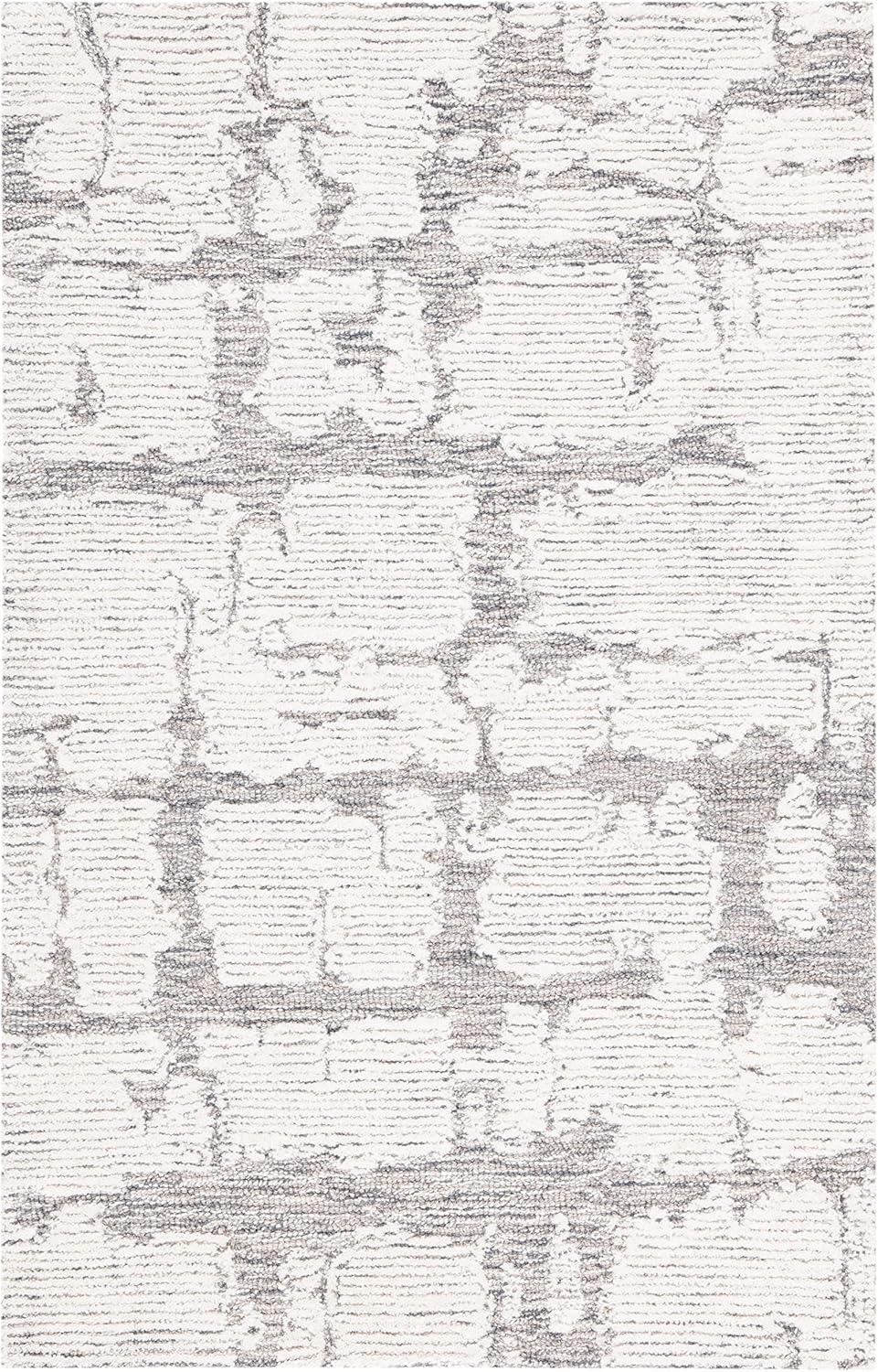image:imageMartha Stewart x SAFAVIEH Area Rug Collection 5 x 8 Charcoal amp Ivory Handmade Wool Ideal for Living Room Bedroom Office Dining Space MSR4533HLight GreyIvory