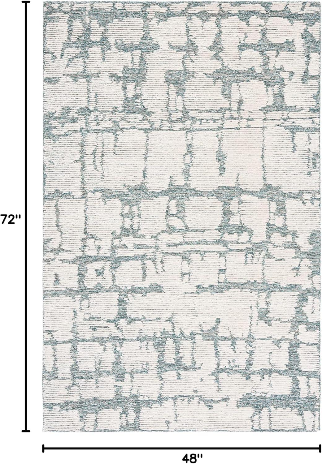 image:imageMartha Stewart x SAFAVIEH Area Rug Collection 5 x 8 Charcoal amp Ivory Handmade Wool Ideal for Living Room Bedroom Office Dining Space MSR4533HTealIvory