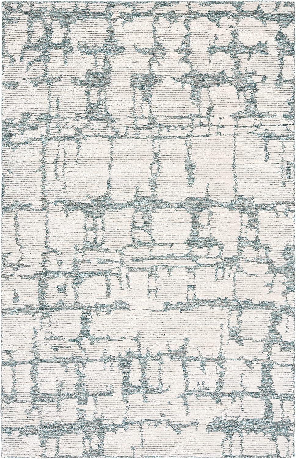 image:imageMartha Stewart x SAFAVIEH Area Rug Collection 5 x 8 Charcoal amp Ivory Handmade Wool Ideal for Living Room Bedroom Office Dining Space MSR4533HTealIvory