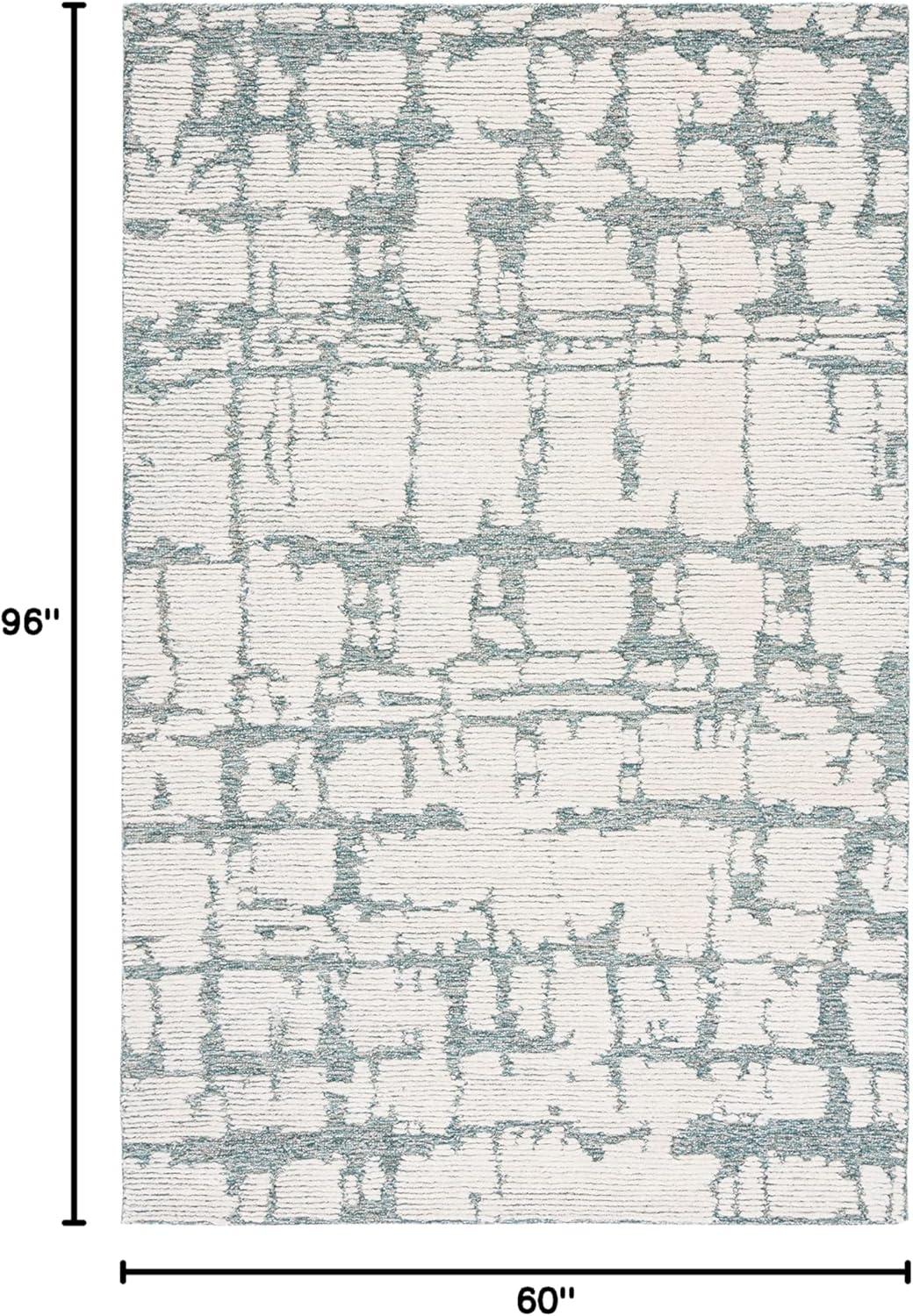 image:imageMartha Stewart x SAFAVIEH Area Rug Collection 5 x 8 Charcoal amp Ivory Handmade Wool Ideal for Living Room Bedroom Office Dining Space MSR4533HTealIvory