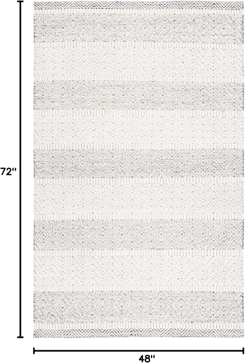 image:imageMartha Stewart x SAFAVIEH Area Rug Collection 5 x 8 Ivory amp Grey Handmade Wool Ideal for Living Room Bedroom Office Dining Space MSR9606AIvoryGrey