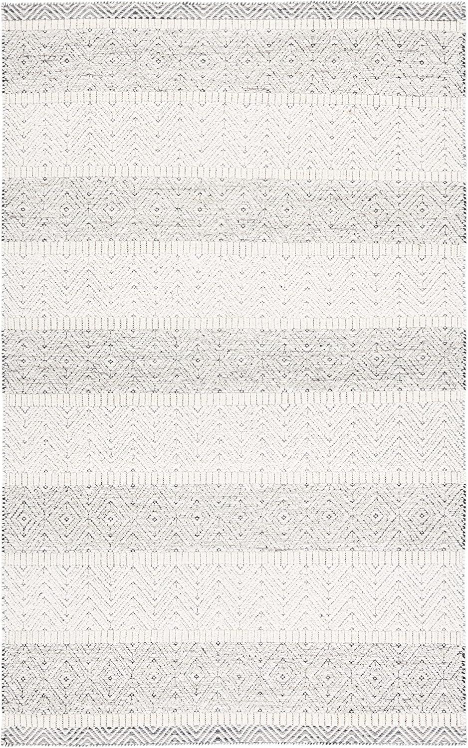 image:imageMartha Stewart x SAFAVIEH Area Rug Collection 5 x 8 Ivory amp Grey Handmade Wool Ideal for Living Room Bedroom Office Dining Space MSR9606AIvoryGrey