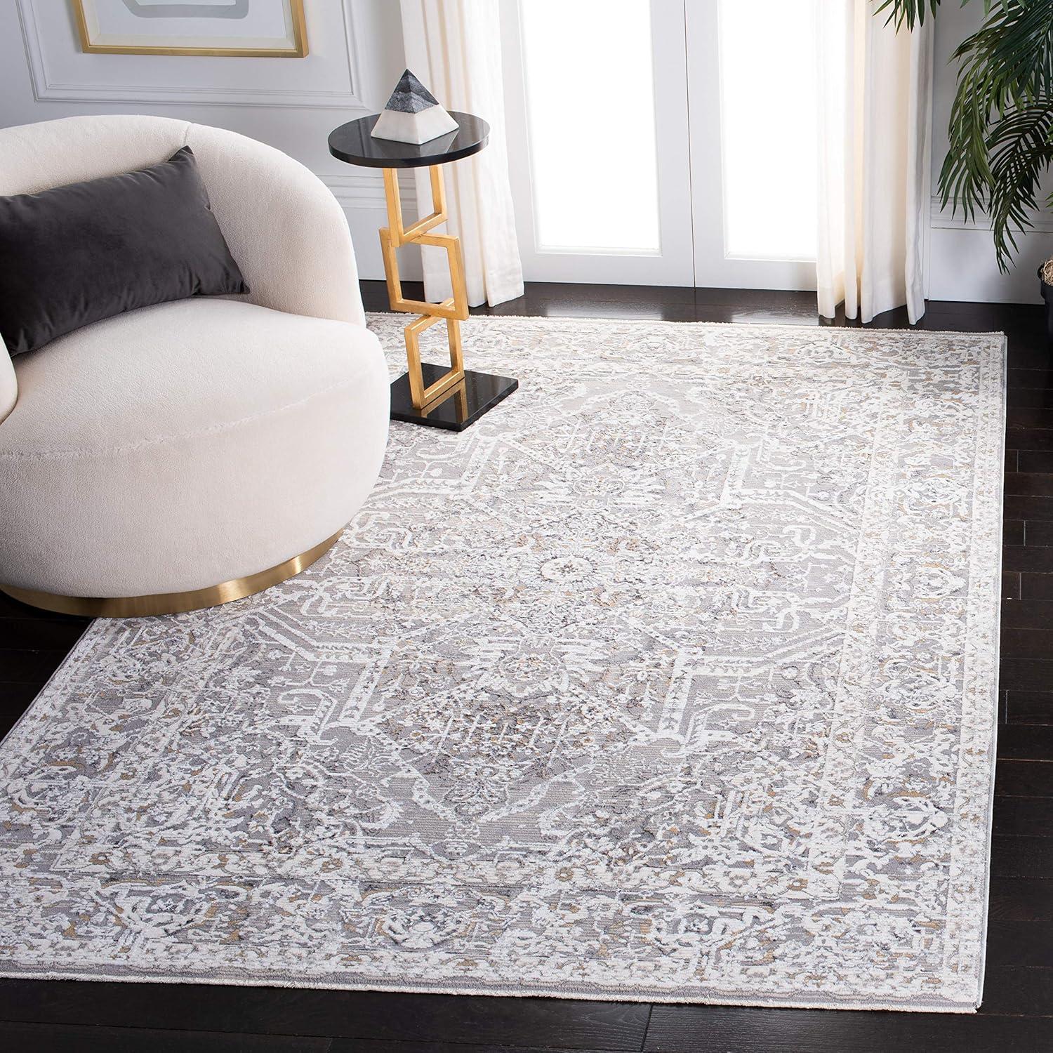 image:imageMartha Stewart x SAFAVIEH Area Rug Collection 5 x 8 Ivory amp Light Grey NonShedding amp Easy Cleaning Ideal for Living Room Bedroom Office Dining Space MSR8934BIvoryLight Grey