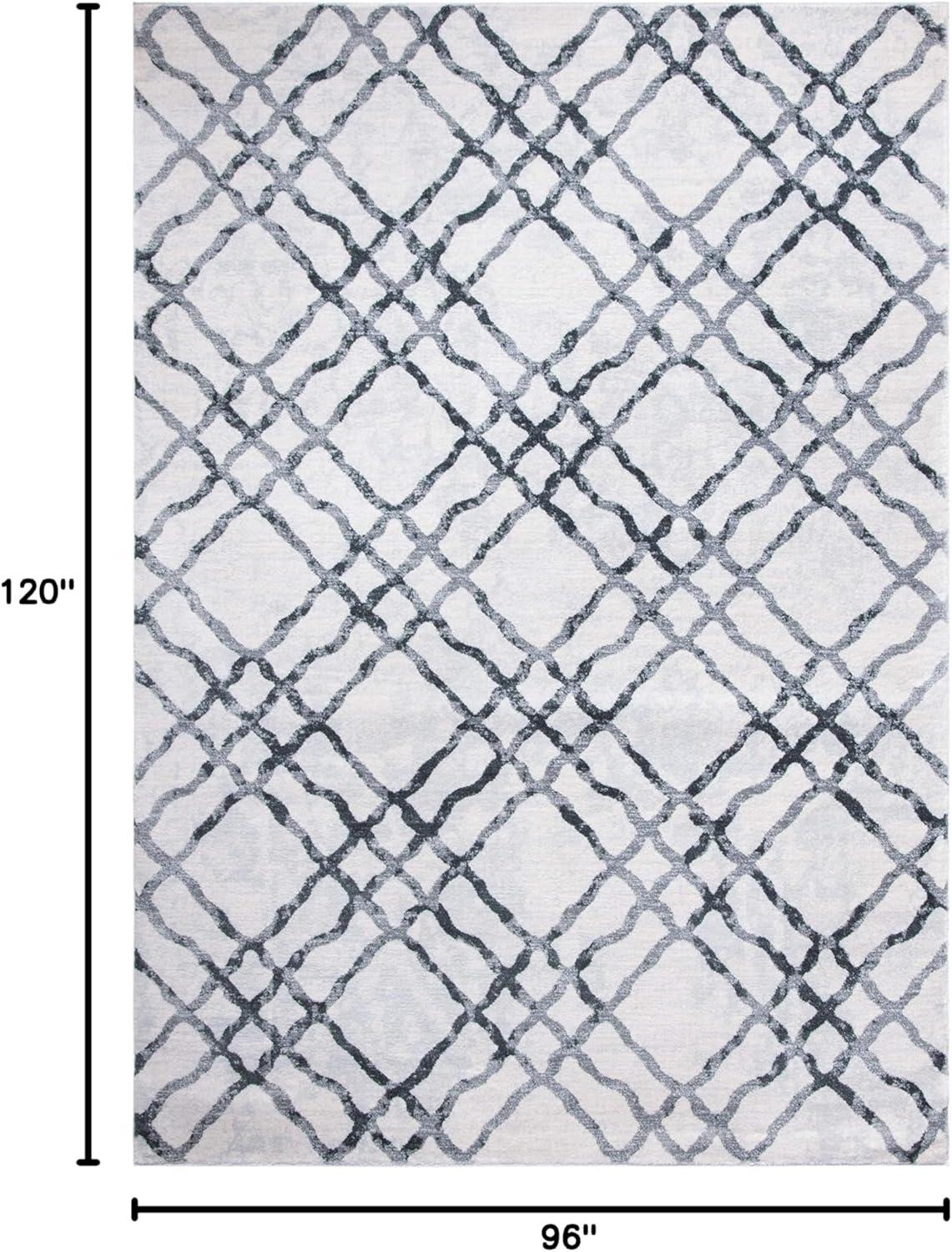 image:imageMartha Stewart x SAFAVIEH Area Rug Collection 53 x 77 Ivory amp Turquoise Blue NonShedding amp Easy Cleaning Ideal for Living Room Bedroom Office Dining Space MSR0957AIvoryGrey