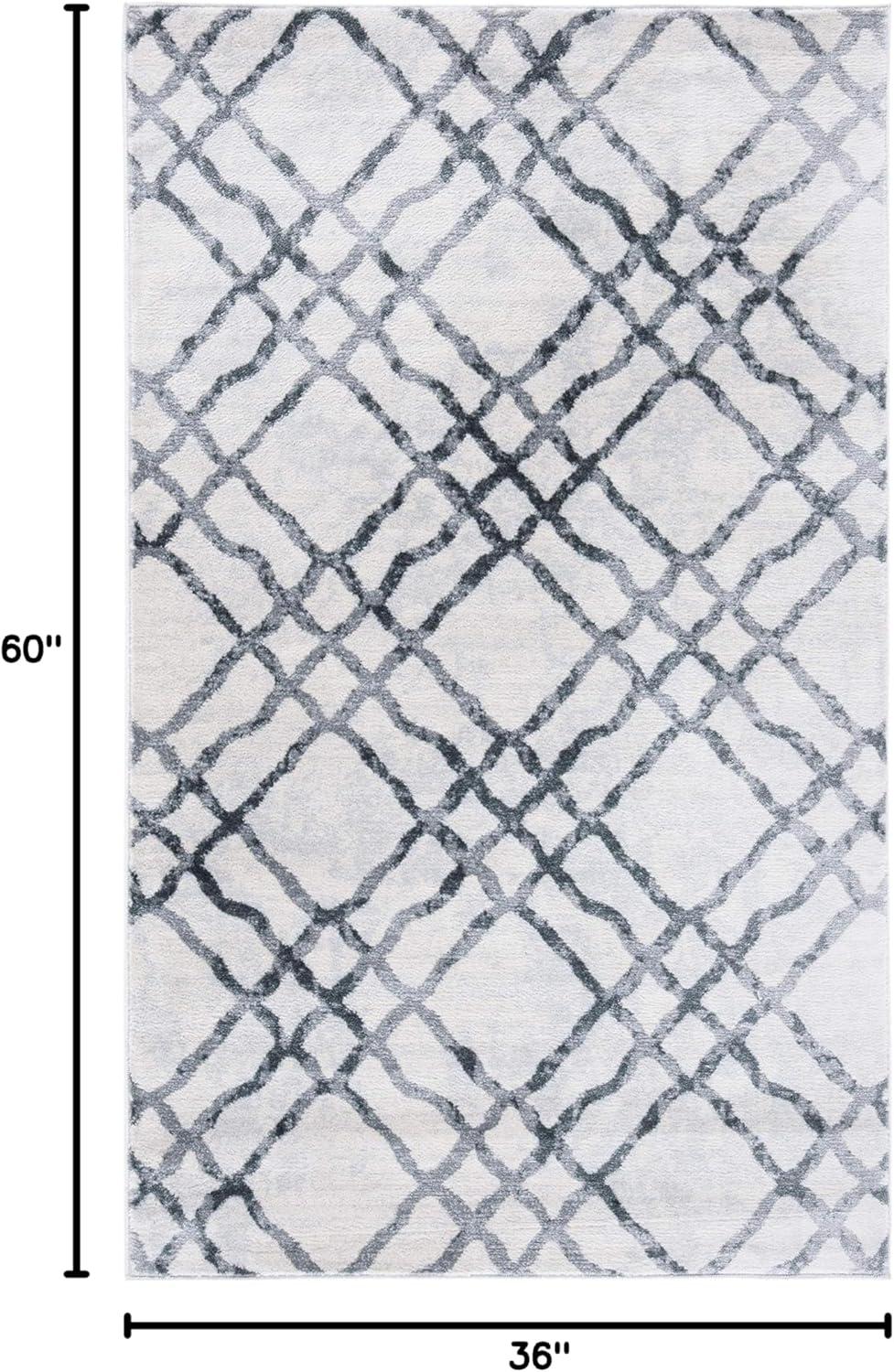 image:imageMartha Stewart x SAFAVIEH Area Rug Collection 53 x 77 Ivory amp Turquoise Blue NonShedding amp Easy Cleaning Ideal for Living Room Bedroom Office Dining Space MSR0957AIvoryGrey
