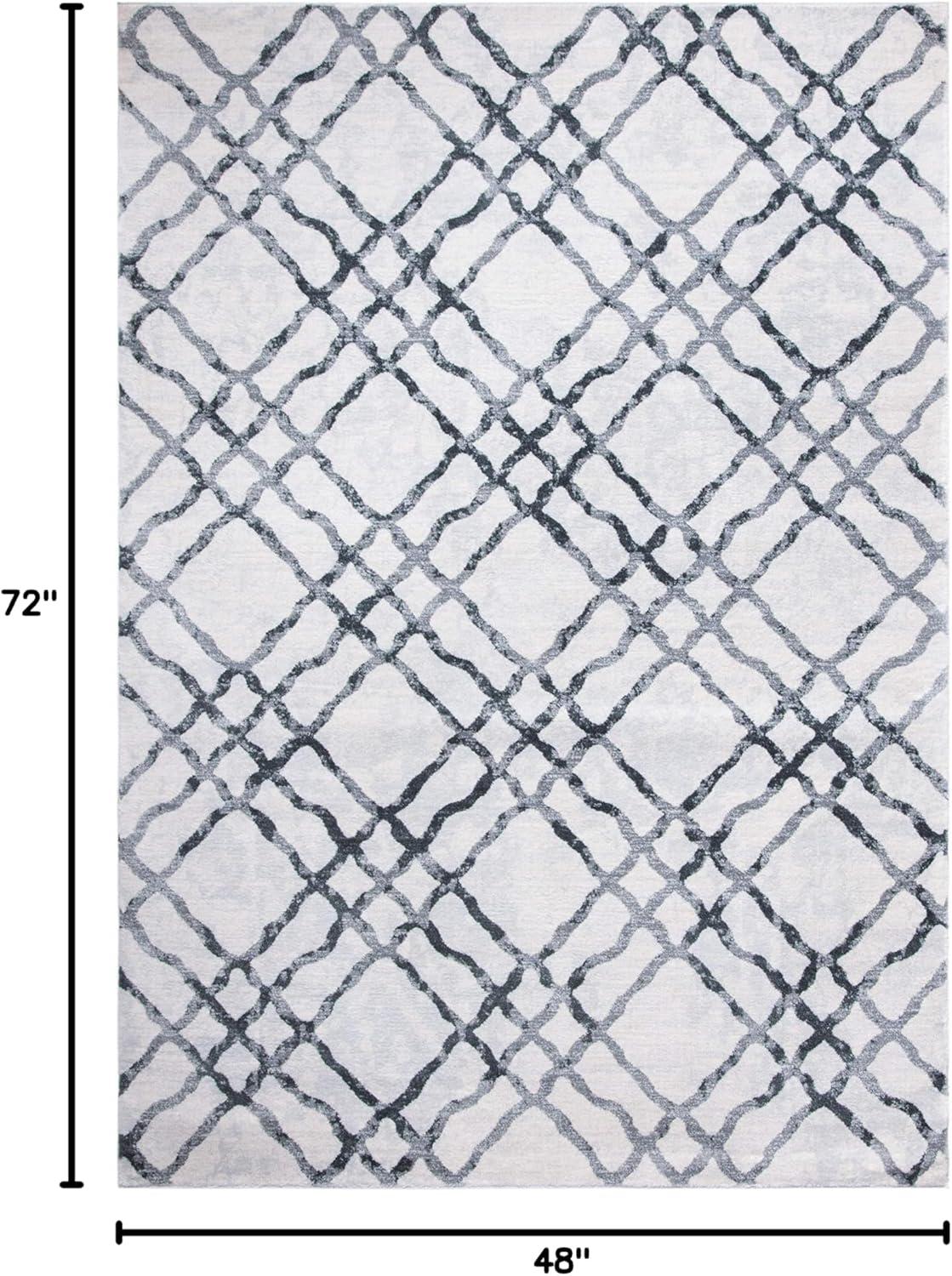 image:imageMartha Stewart x SAFAVIEH Area Rug Collection 53 x 77 Ivory amp Turquoise Blue NonShedding amp Easy Cleaning Ideal for Living Room Bedroom Office Dining Space MSR0957AIvoryGrey