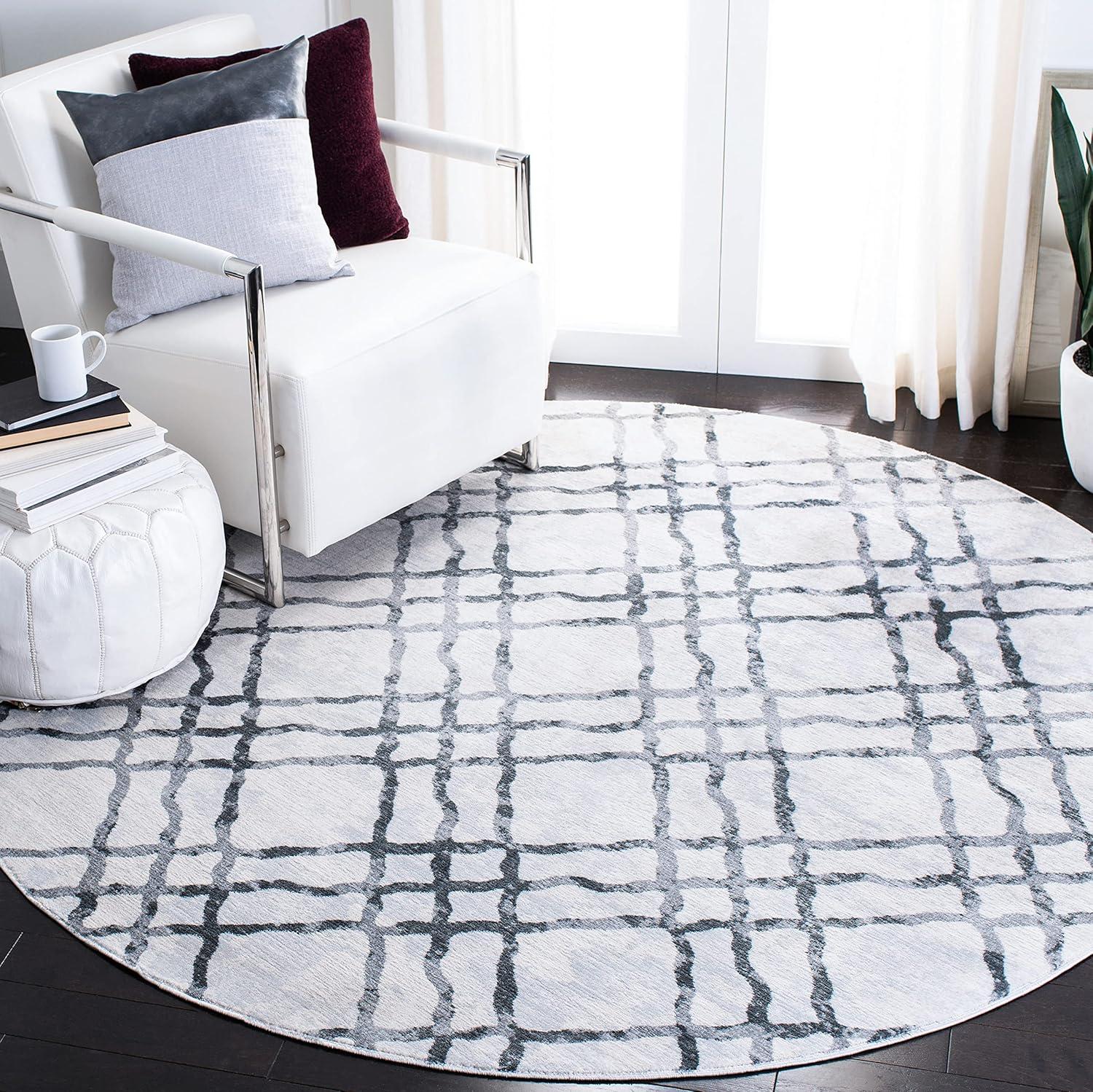 image:imageMartha Stewart x SAFAVIEH Area Rug Collection 53 x 77 Ivory amp Turquoise Blue NonShedding amp Easy Cleaning Ideal for Living Room Bedroom Office Dining Space MSR0957AIvoryGrey