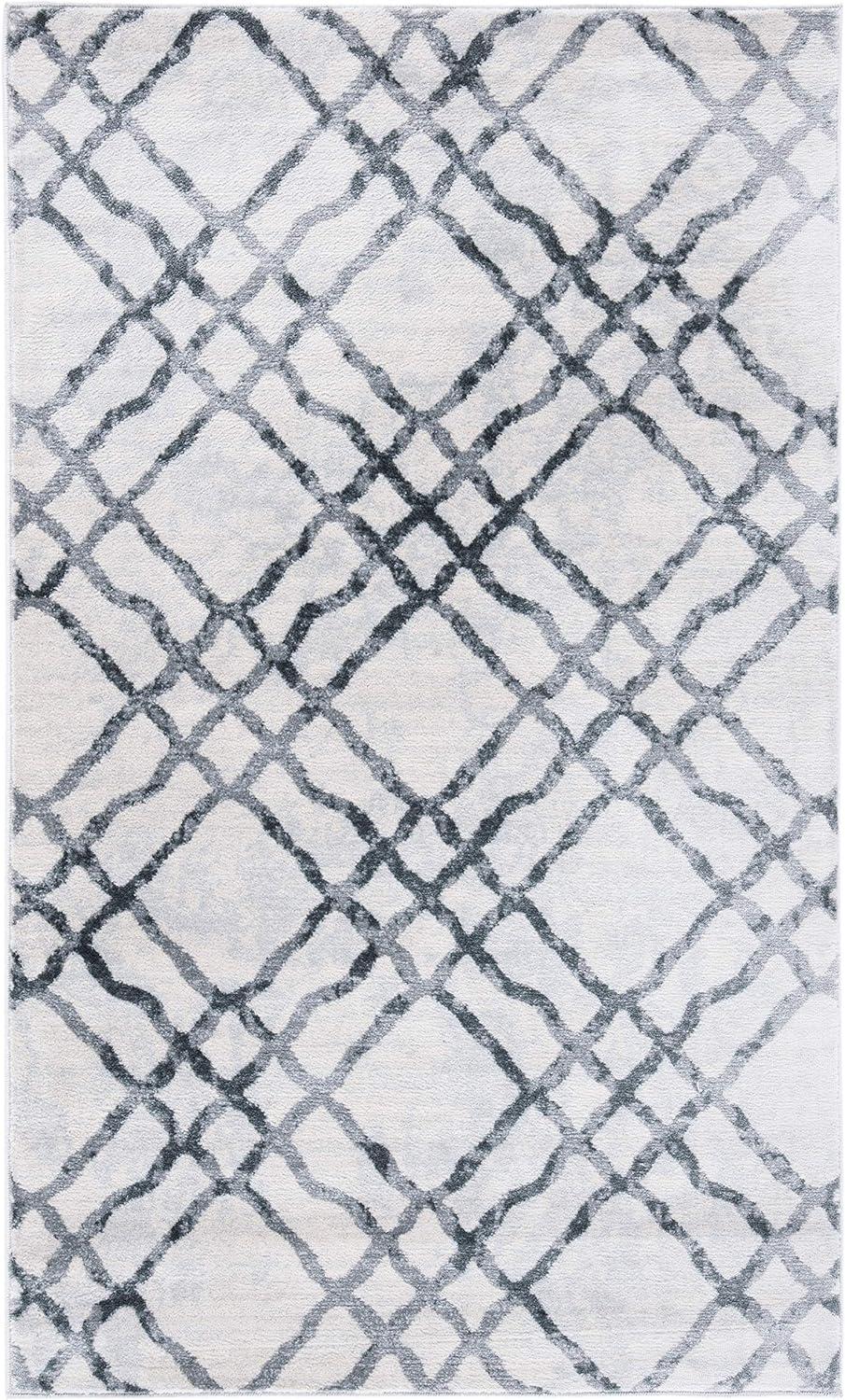 image:imageMartha Stewart x SAFAVIEH Area Rug Collection 53 x 77 Ivory amp Turquoise Blue NonShedding amp Easy Cleaning Ideal for Living Room Bedroom Office Dining Space MSR0957AIvoryGrey