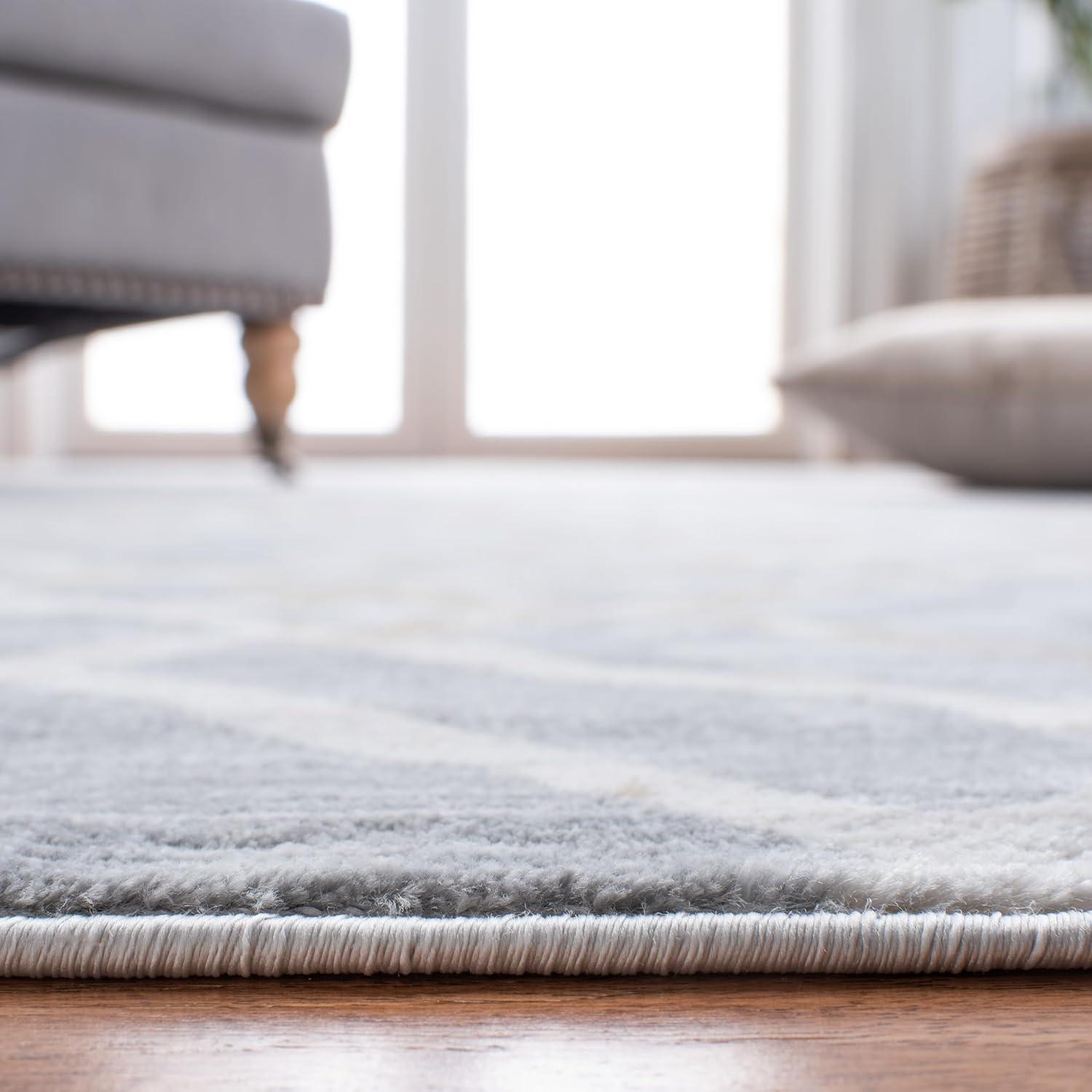 image:imageMartha Stewart x SAFAVIEH Area Rug Collection 53 x 77 Ivory amp Turquoise Blue NonShedding amp Easy Cleaning Ideal for Living Room Bedroom Office Dining Space MSR0957ASilverIvory