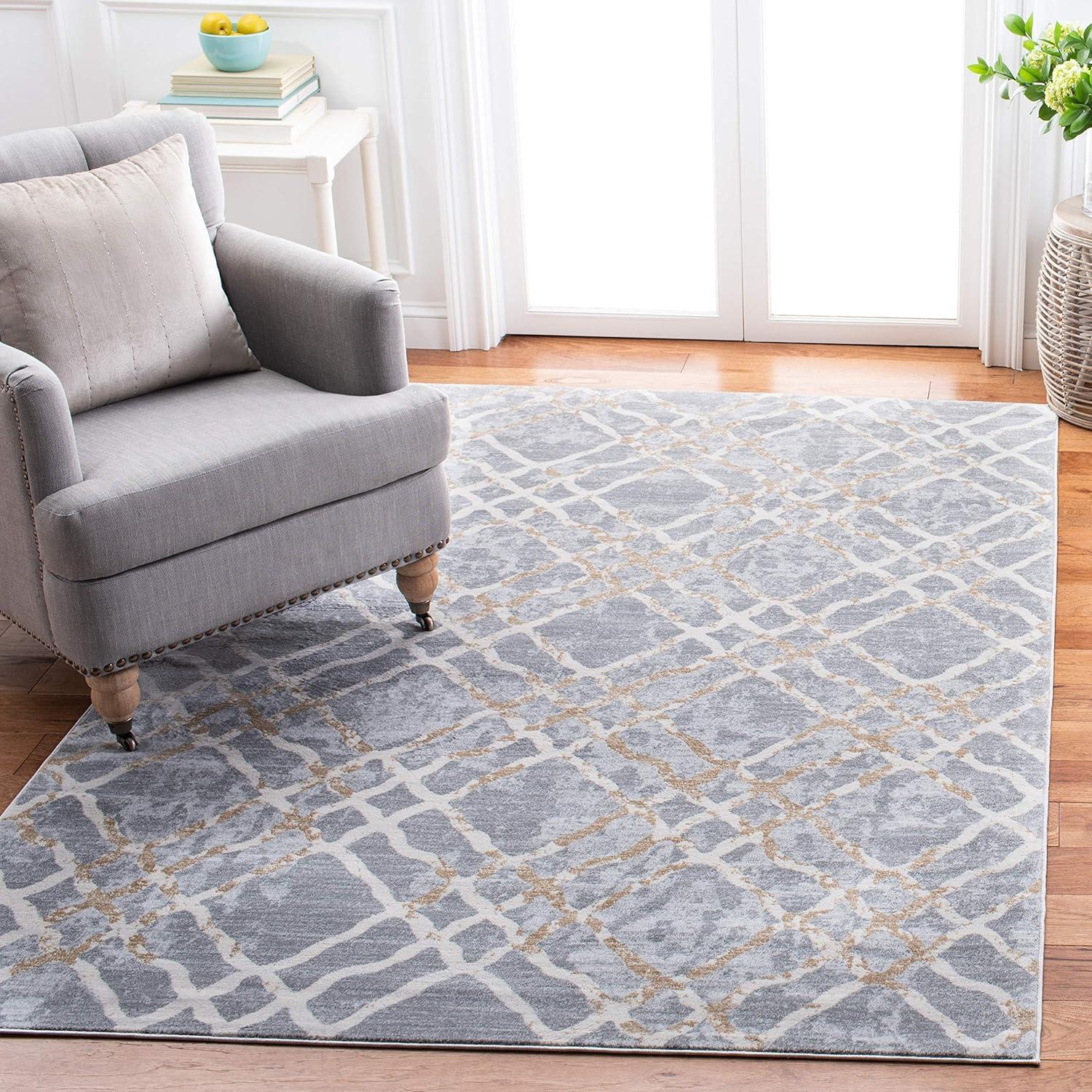 image:imageMartha Stewart x SAFAVIEH Area Rug Collection 53 x 77 Ivory amp Turquoise Blue NonShedding amp Easy Cleaning Ideal for Living Room Bedroom Office Dining Space MSR0957ASilverIvory