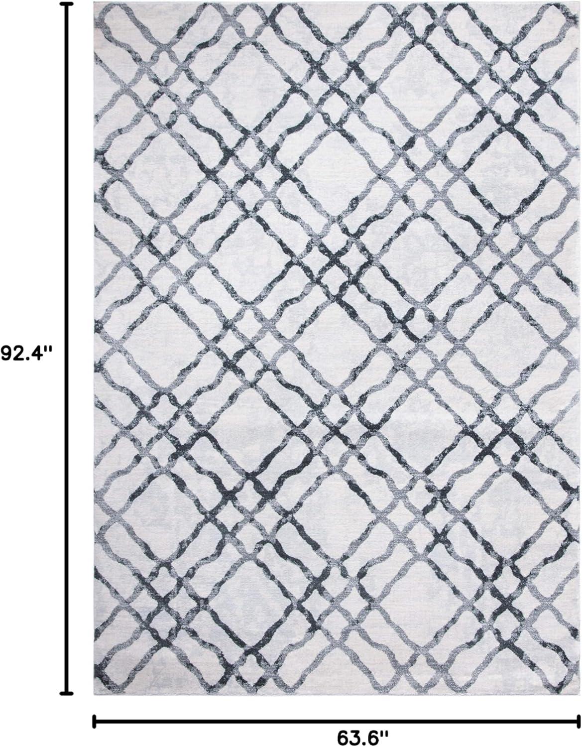 image:imageMartha Stewart x SAFAVIEH Area Rug Collection 53 x 77 Ivory amp Turquoise Blue NonShedding amp Easy Cleaning Ideal for Living Room Bedroom Office Dining Space MSR0957AIvoryGrey
