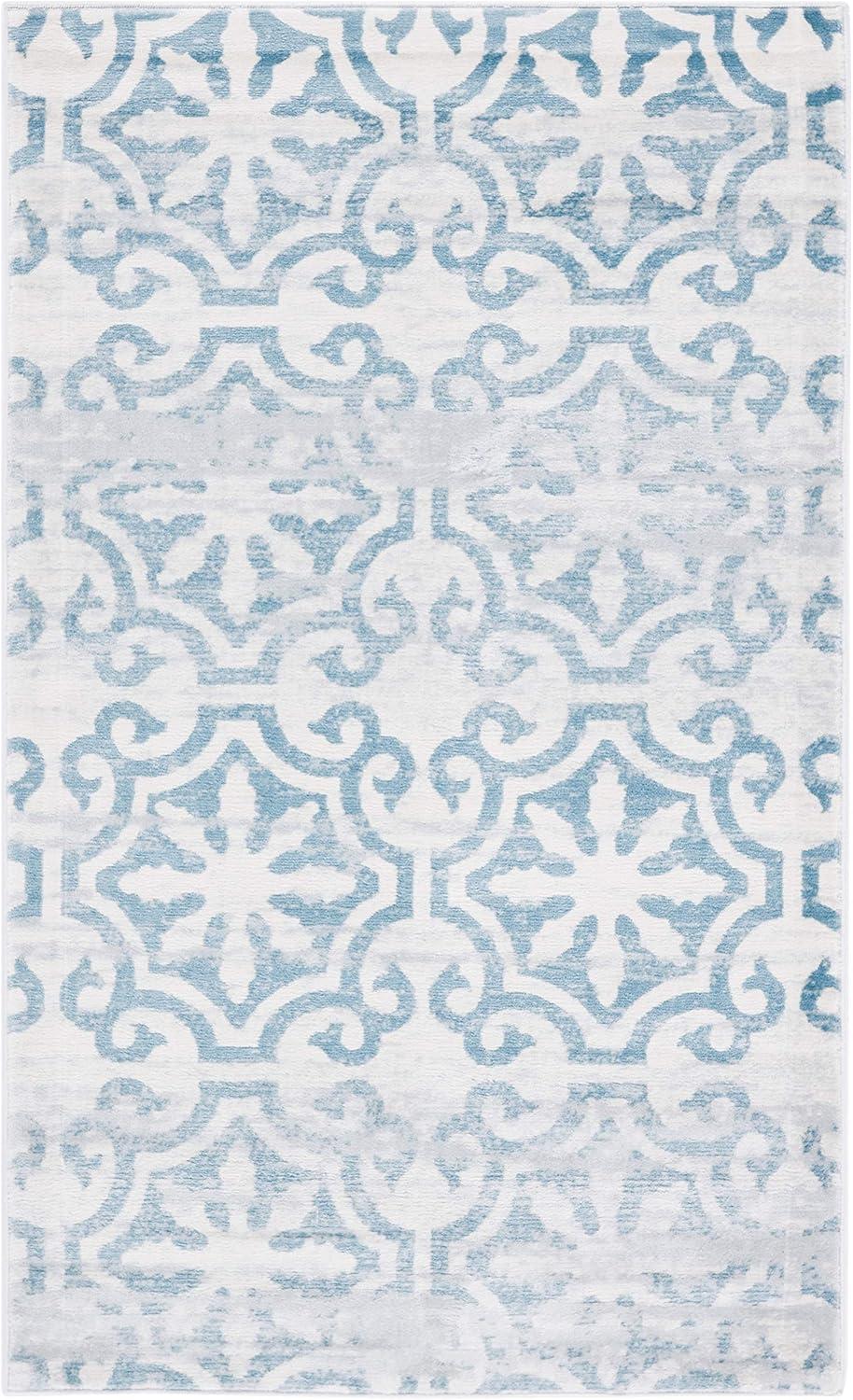 image:imageMartha Stewart x SAFAVIEH Area Rug Collection 53 x 77 Navy amp Ivory NonShedding amp Easy Cleaning Ideal for Living Room Bedroom Office Dining Space MSR0956NTurquoiseIvory