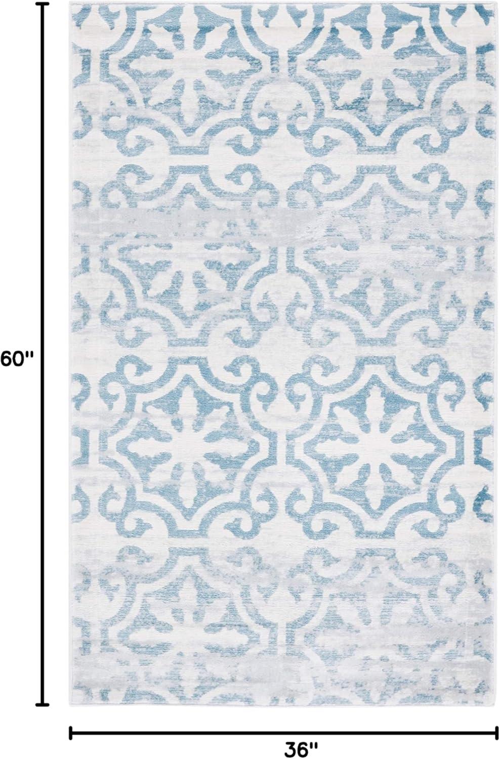 image:imageMartha Stewart x SAFAVIEH Area Rug Collection 53 x 77 Navy amp Ivory NonShedding amp Easy Cleaning Ideal for Living Room Bedroom Office Dining Space MSR0956NTurquoiseIvory