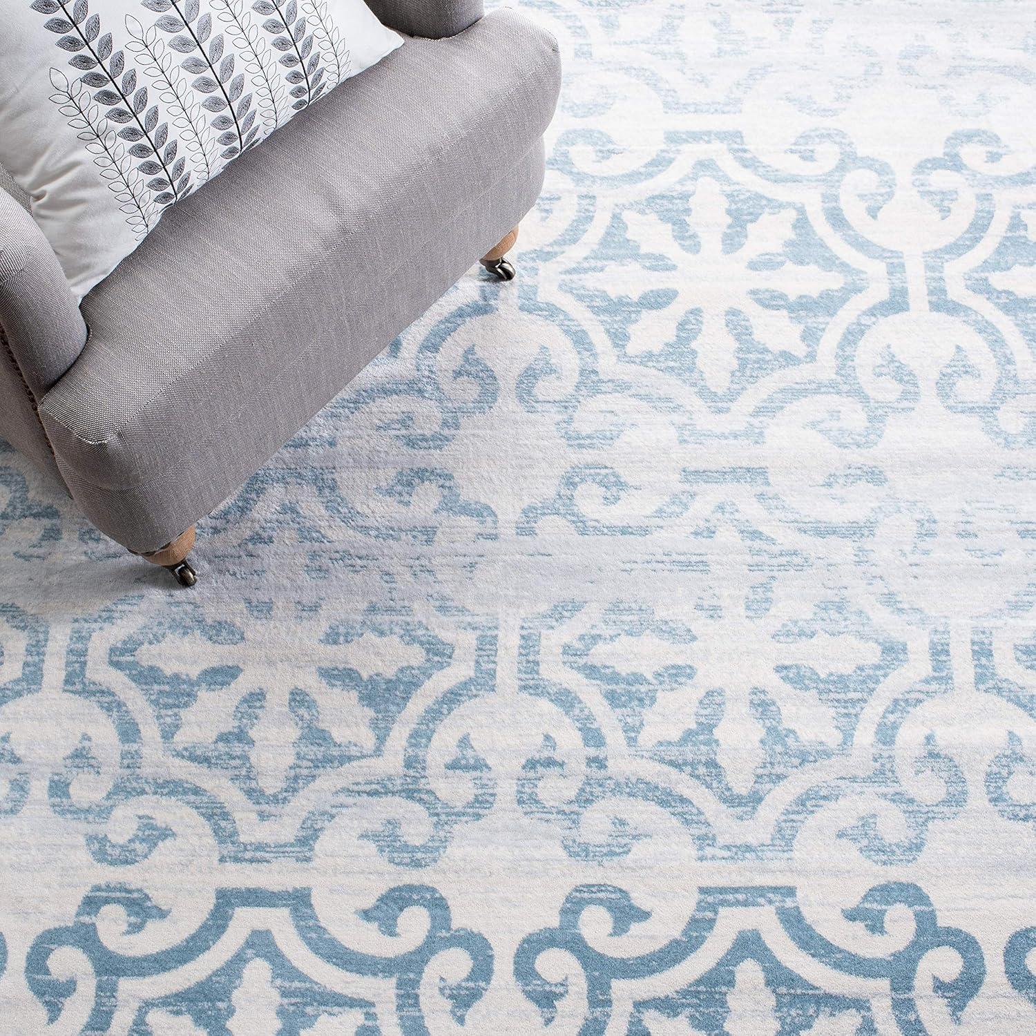 image:imageMartha Stewart x SAFAVIEH Area Rug Collection 53 x 77 Navy amp Ivory NonShedding amp Easy Cleaning Ideal for Living Room Bedroom Office Dining Space MSR0956NTurquoiseIvory