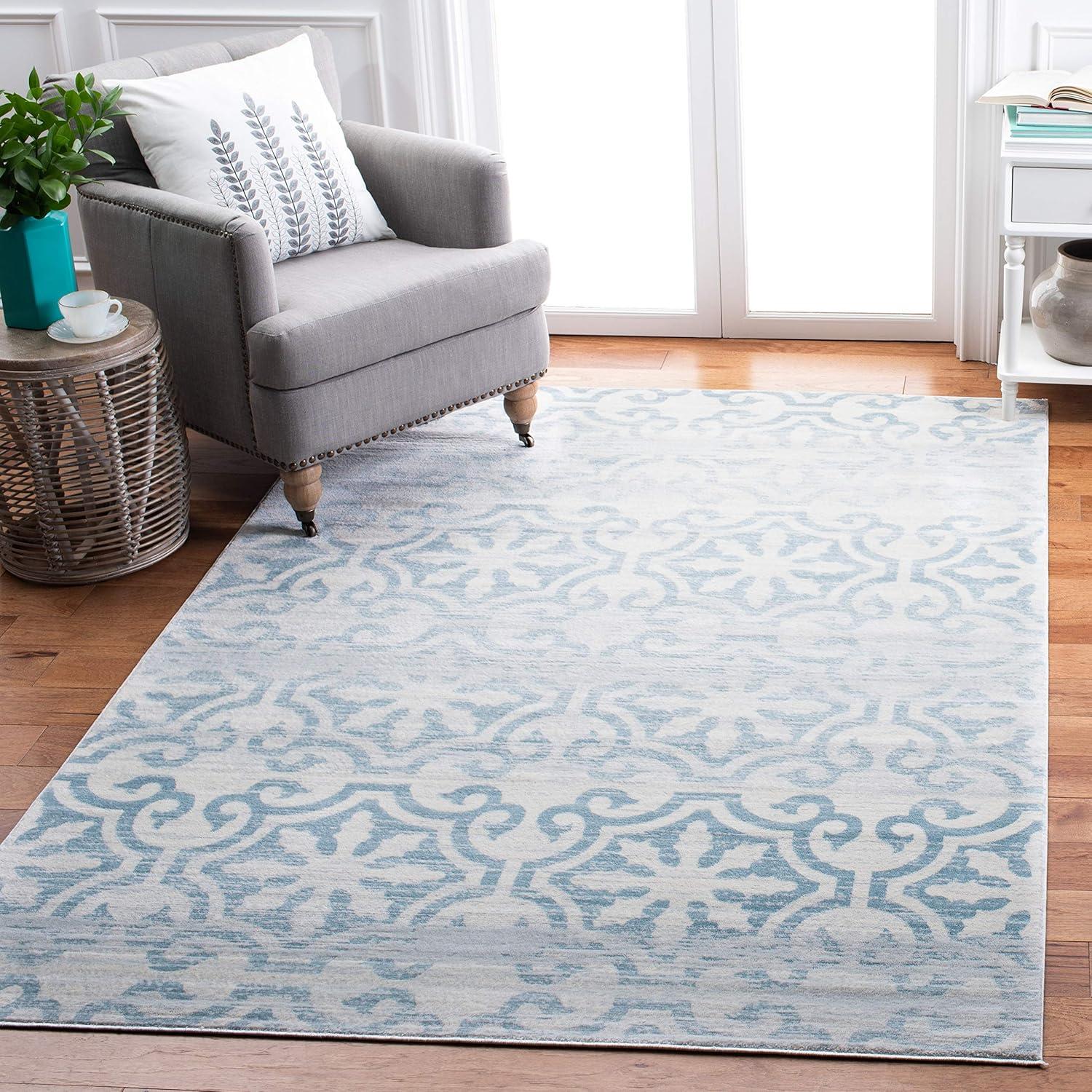 image:imageMartha Stewart x SAFAVIEH Area Rug Collection 53 x 77 Navy amp Ivory NonShedding amp Easy Cleaning Ideal for Living Room Bedroom Office Dining Space MSR0956NTurquoiseIvory