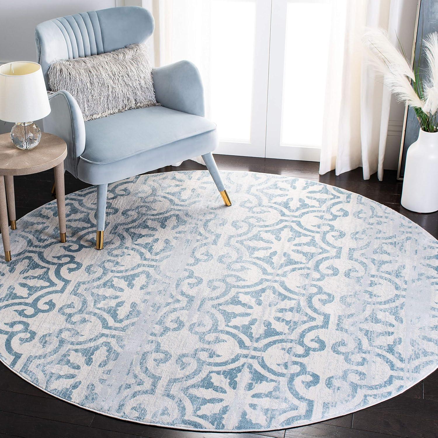 image:imageMartha Stewart x SAFAVIEH Area Rug Collection 53 x 77 Navy amp Ivory NonShedding amp Easy Cleaning Ideal for Living Room Bedroom Office Dining Space MSR0956NTurquoiseIvory
