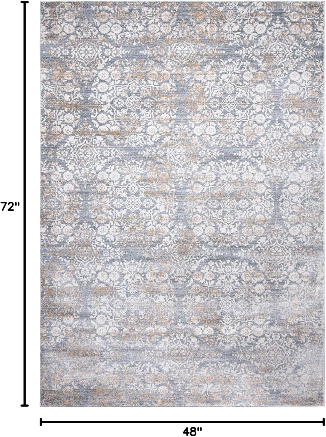 image:imageMartha Stewart x SAFAVIEH Area Rug Collection 53 x 77 Silver amp Ivory NonShedding amp Easy Cleaning Ideal for Living Room Bedroom Office Dining Space MSR0958GSilverIvory