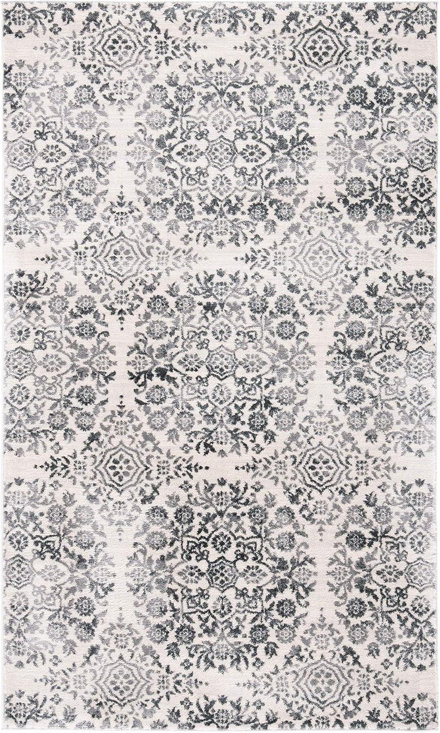 image:imageMartha Stewart x SAFAVIEH Area Rug Collection 53 x 77 Silver amp Ivory NonShedding amp Easy Cleaning Ideal for Living Room Bedroom Office Dining Space MSR0958GCharcoalIvory