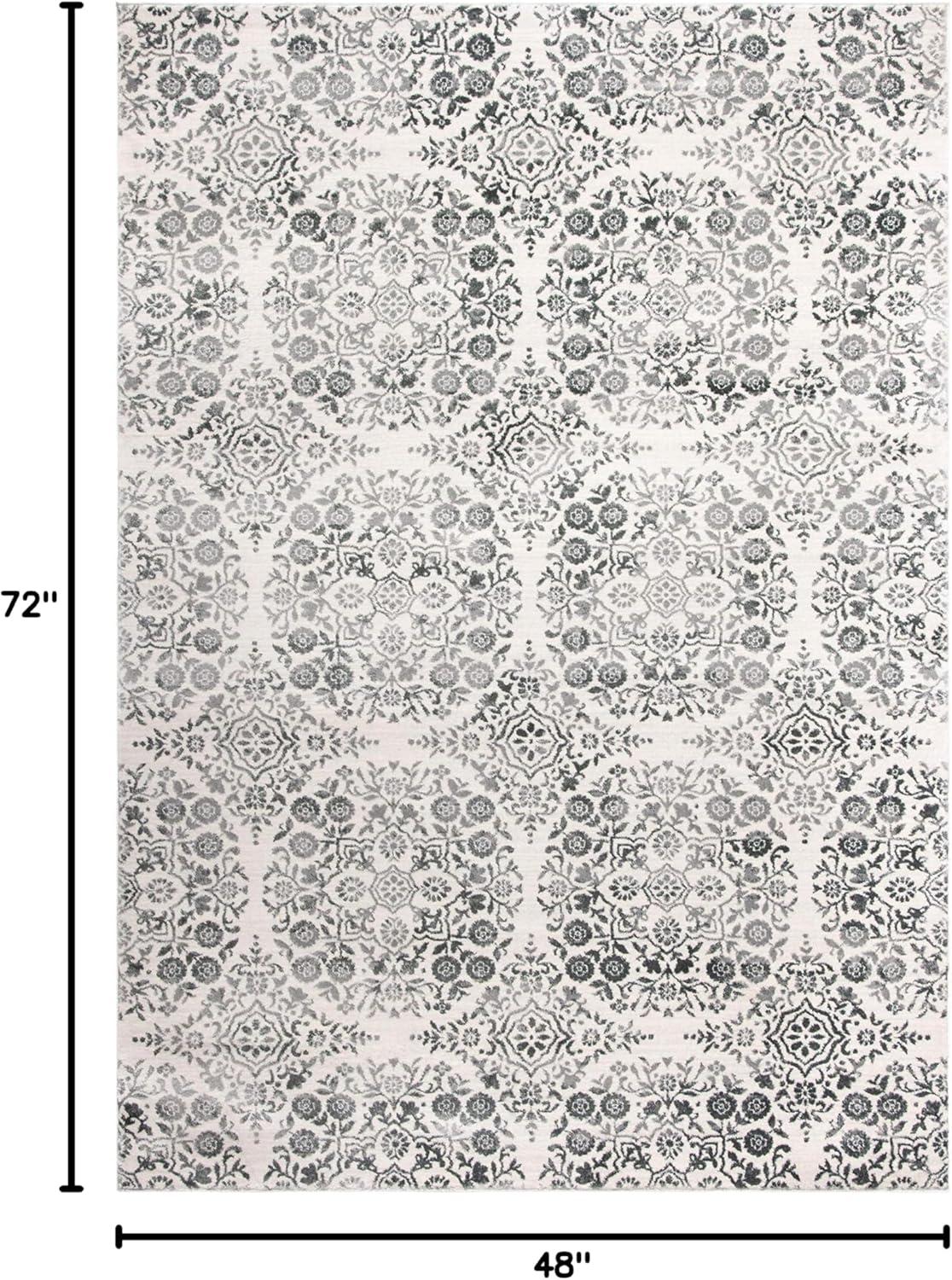 image:imageMartha Stewart x SAFAVIEH Area Rug Collection 53 x 77 Silver amp Ivory NonShedding amp Easy Cleaning Ideal for Living Room Bedroom Office Dining Space MSR0958GCharcoalIvory
