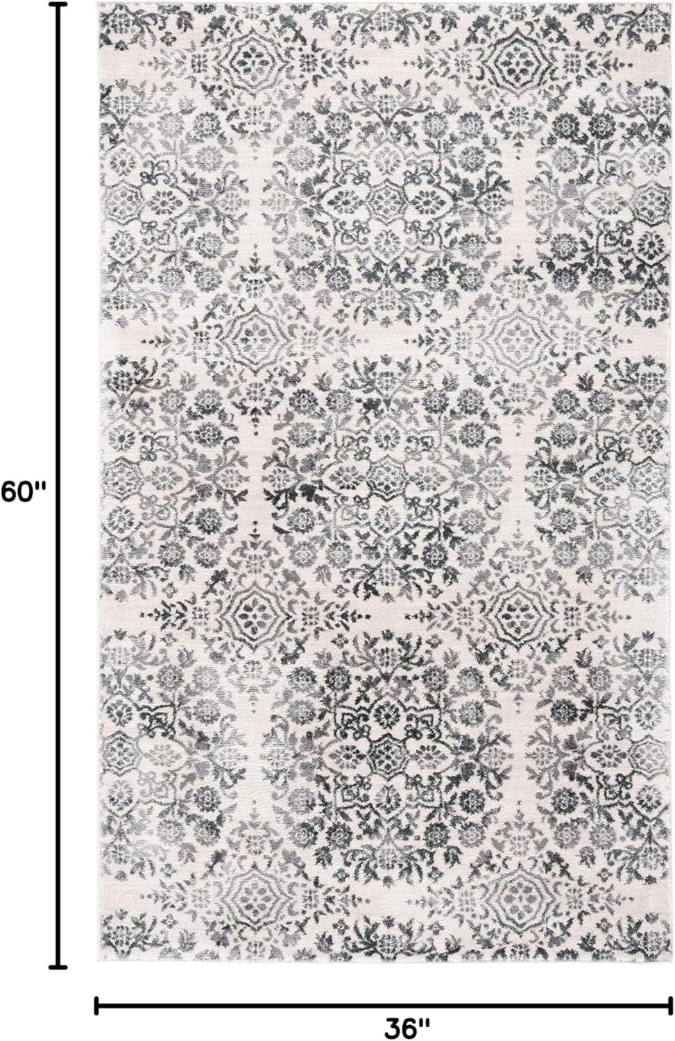 image:imageMartha Stewart x SAFAVIEH Area Rug Collection 53 x 77 Silver amp Ivory NonShedding amp Easy Cleaning Ideal for Living Room Bedroom Office Dining Space MSR0958GCharcoalIvory
