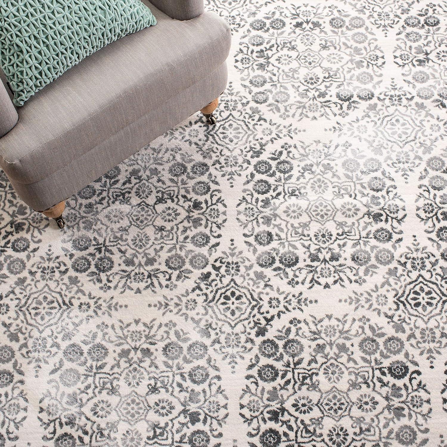 image:imageMartha Stewart x SAFAVIEH Area Rug Collection 53 x 77 Silver amp Ivory NonShedding amp Easy Cleaning Ideal for Living Room Bedroom Office Dining Space MSR0958GCharcoalIvory