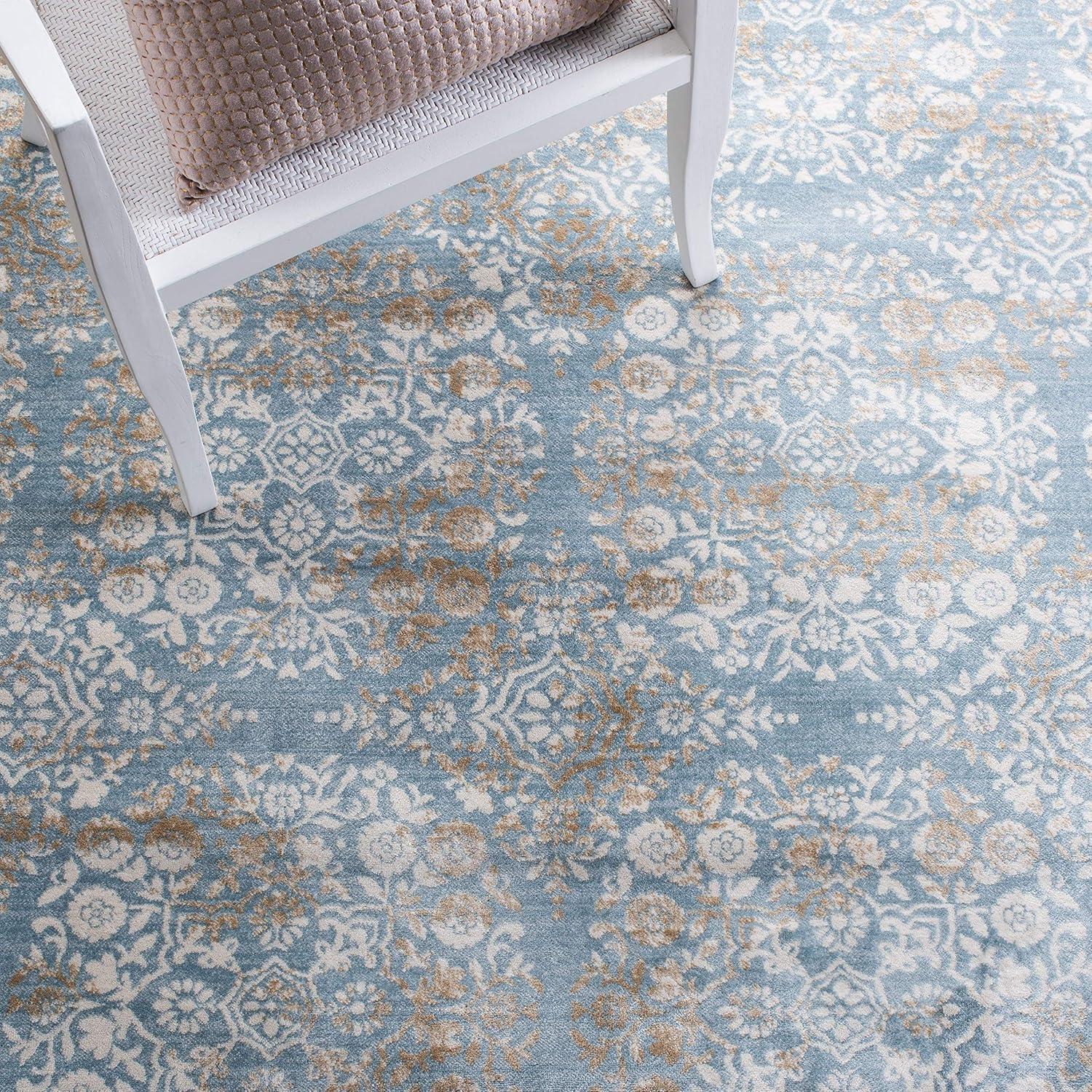 image:imageMartha Stewart x SAFAVIEH Area Rug Collection 53 x 77 Silver amp Ivory NonShedding amp Easy Cleaning Ideal for Living Room Bedroom Office Dining Space MSR0958GDenim BlueIvory
