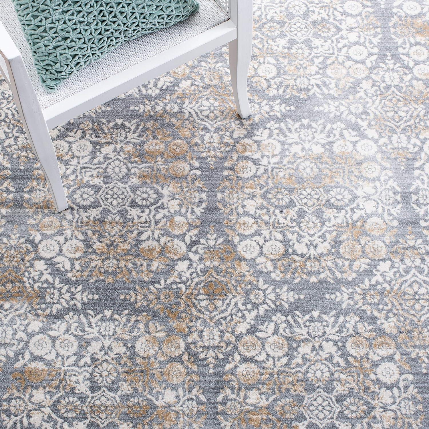 image:imageMartha Stewart x SAFAVIEH Area Rug Collection 53 x 77 Silver amp Ivory NonShedding amp Easy Cleaning Ideal for Living Room Bedroom Office Dining Space MSR0958GSilverIvory