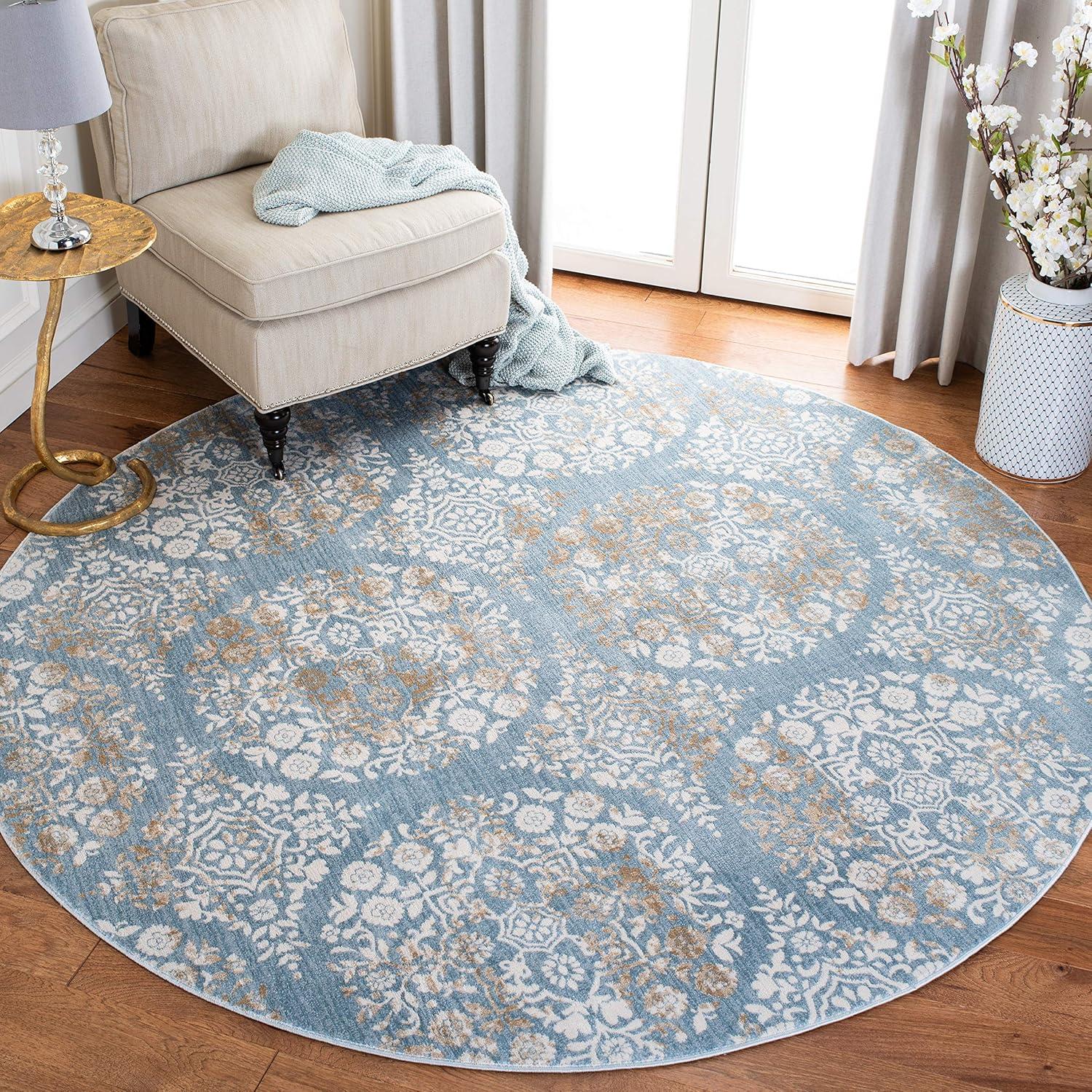 image:imageMartha Stewart x SAFAVIEH Area Rug Collection 53 x 77 Silver amp Ivory NonShedding amp Easy Cleaning Ideal for Living Room Bedroom Office Dining Space MSR0958GDenim BlueIvory