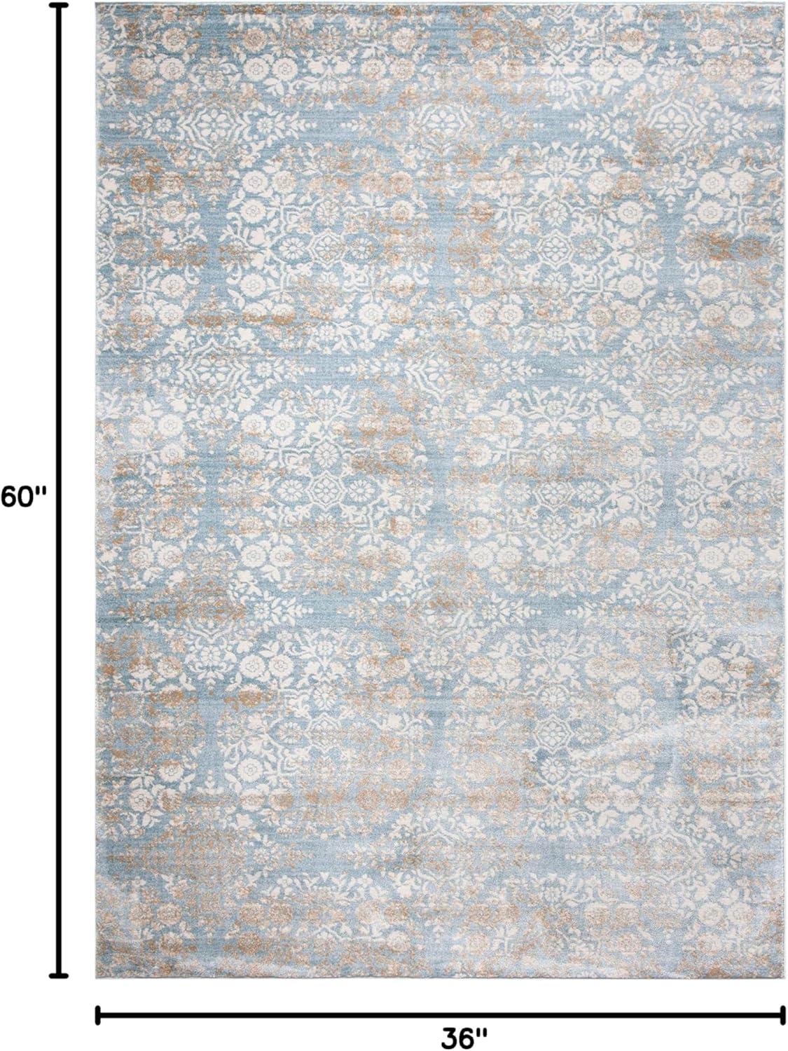 image:imageMartha Stewart x SAFAVIEH Area Rug Collection 53 x 77 Silver amp Ivory NonShedding amp Easy Cleaning Ideal for Living Room Bedroom Office Dining Space MSR0958GDenim BlueIvory
