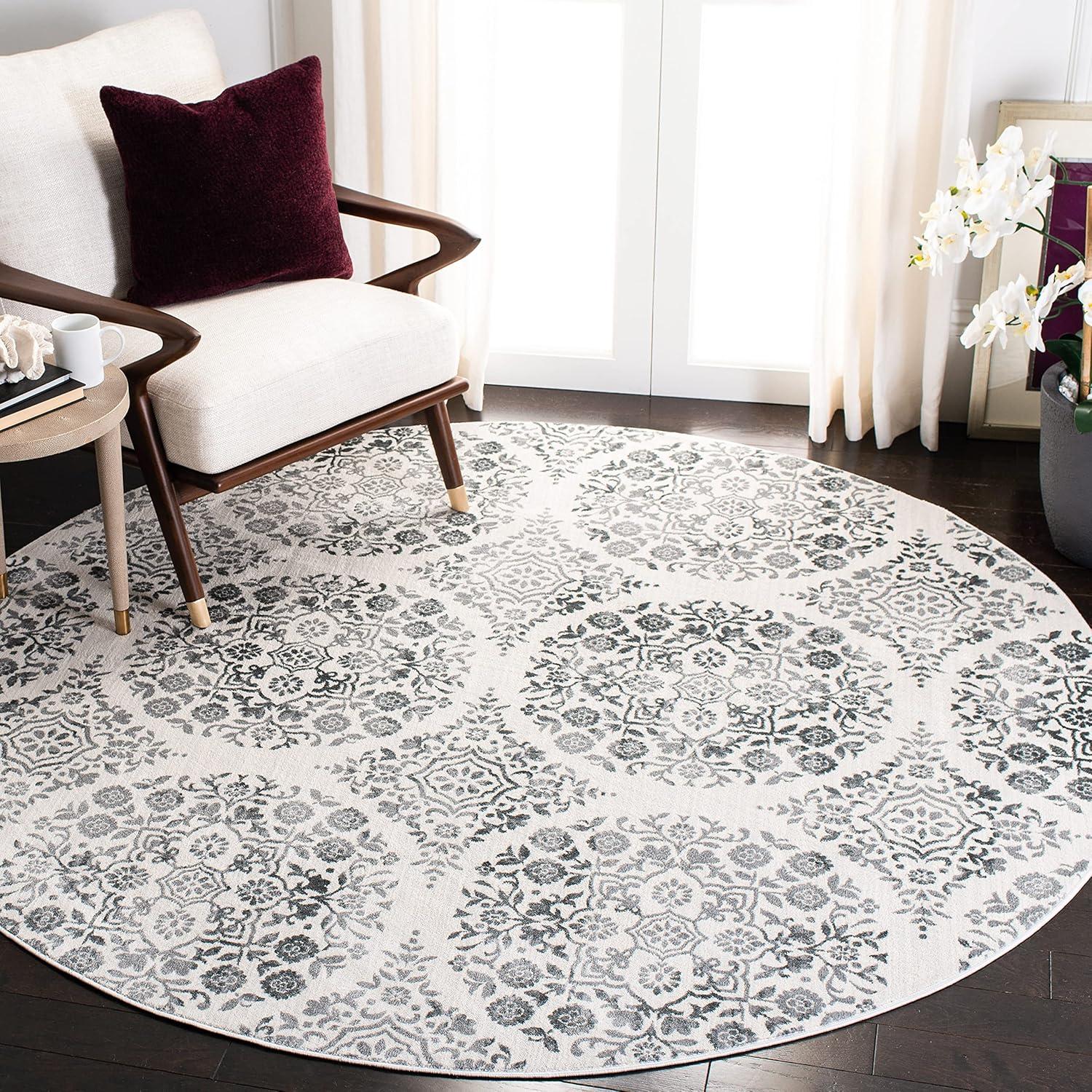image:imageMartha Stewart x SAFAVIEH Area Rug Collection 53 x 77 Silver amp Ivory NonShedding amp Easy Cleaning Ideal for Living Room Bedroom Office Dining Space MSR0958GCharcoalIvory
