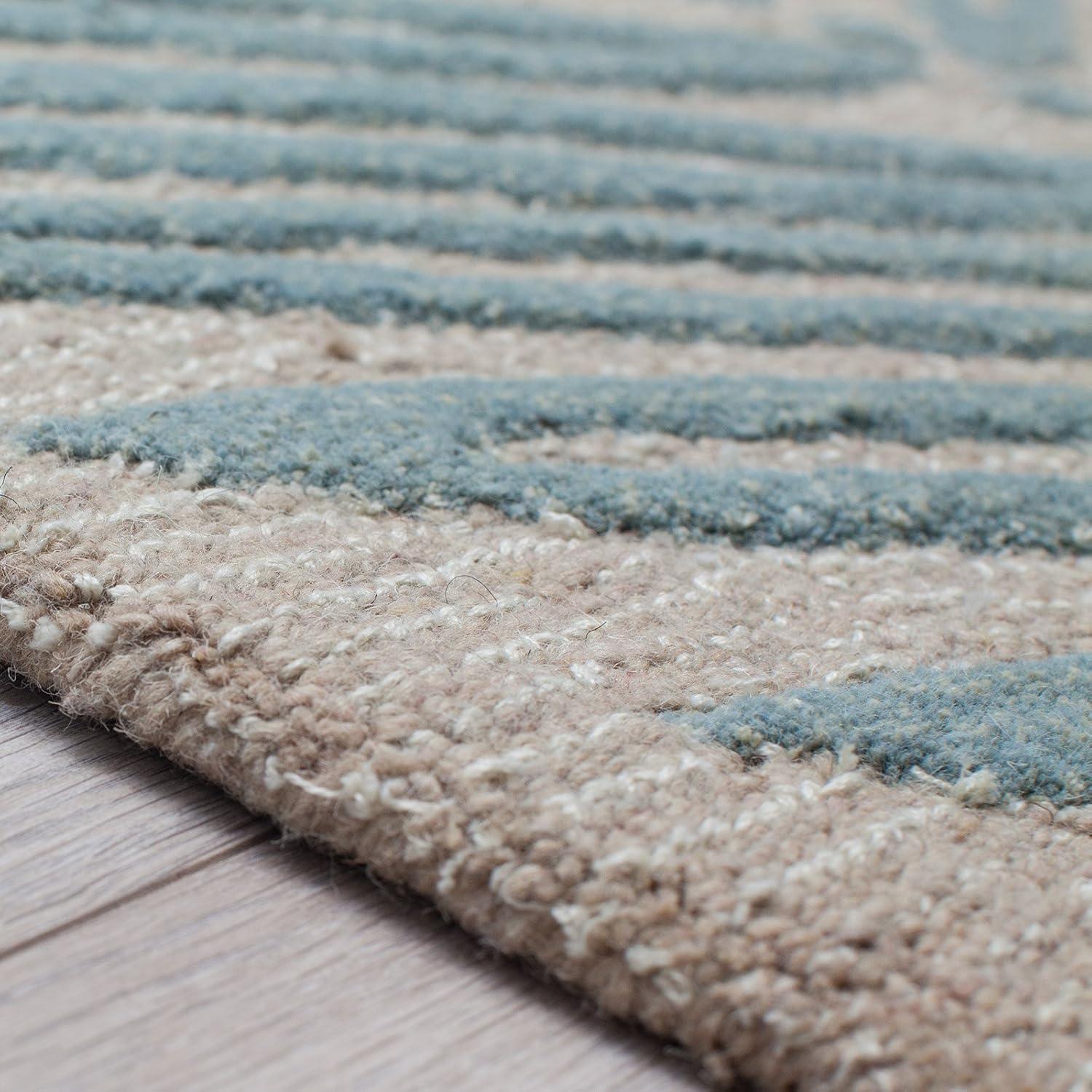 image:imageMartha Stewart x SAFAVIEH Area Rug Collection 6 Round Oolong Tea Green Handmade Wool amp Viscose Ideal for Living Room Bedroom Office Dining Space MSR3612BBlue Fir