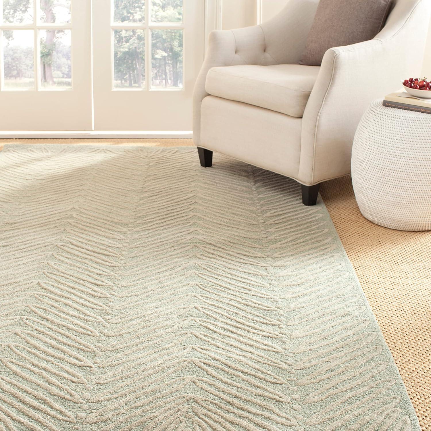 image:imageMartha Stewart x SAFAVIEH Area Rug Collection 6 Round Oolong Tea Green Handmade Wool amp Viscose Ideal for Living Room Bedroom Office Dining Space MSR3612BMilk Pail Green