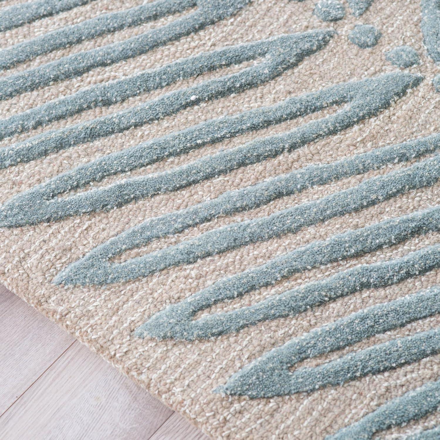 image:imageMartha Stewart x SAFAVIEH Area Rug Collection 6 Round Oolong Tea Green Handmade Wool amp Viscose Ideal for Living Room Bedroom Office Dining Space MSR3612BBlue Fir