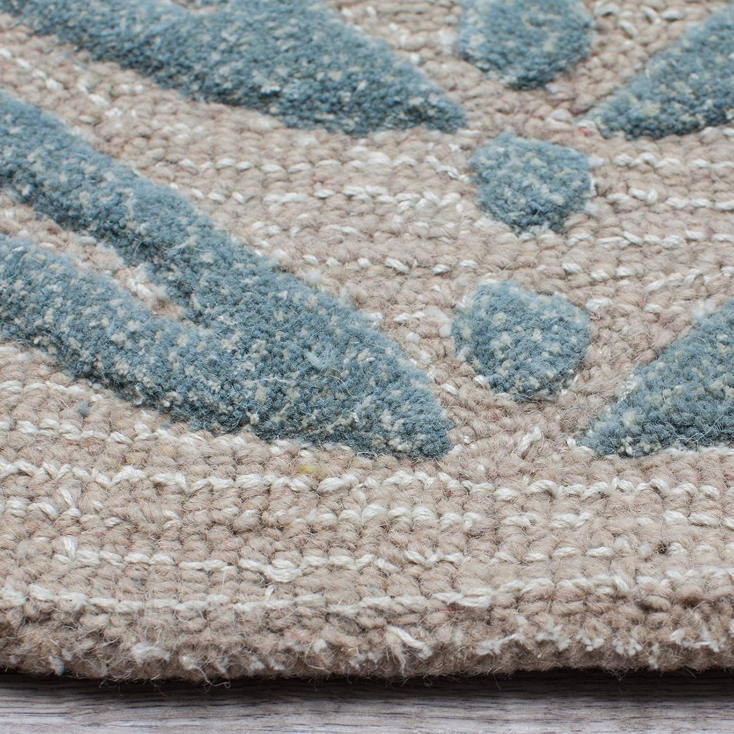 image:imageMartha Stewart x SAFAVIEH Area Rug Collection 6 Round Oolong Tea Green Handmade Wool amp Viscose Ideal for Living Room Bedroom Office Dining Space MSR3612BBlue Fir