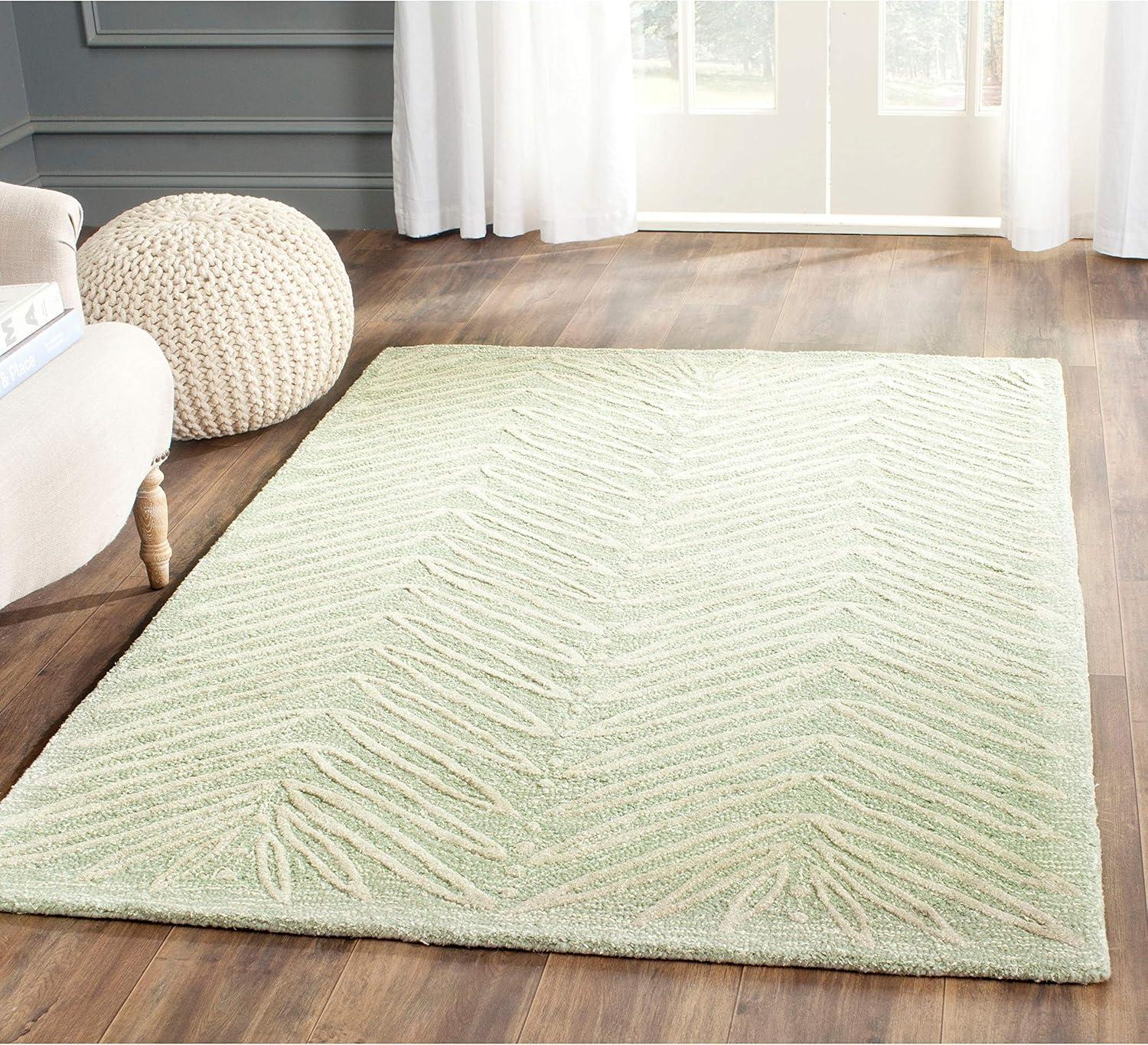 image:imageMartha Stewart x SAFAVIEH Area Rug Collection 6 Round Oolong Tea Green Handmade Wool amp Viscose Ideal for Living Room Bedroom Office Dining Space MSR3612BChamois Beige