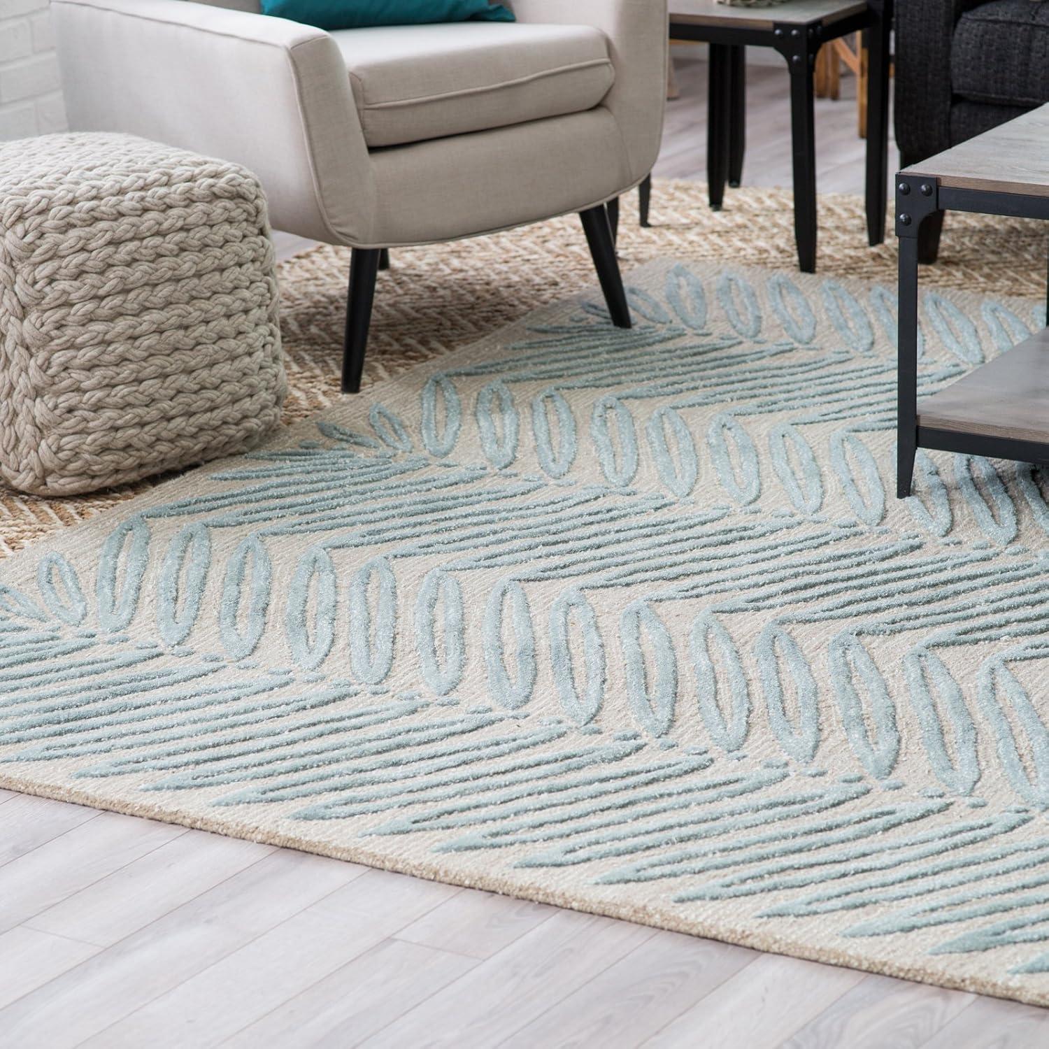 image:imageMartha Stewart x SAFAVIEH Area Rug Collection 6 Round Oolong Tea Green Handmade Wool amp Viscose Ideal for Living Room Bedroom Office Dining Space MSR3612BBlue Fir